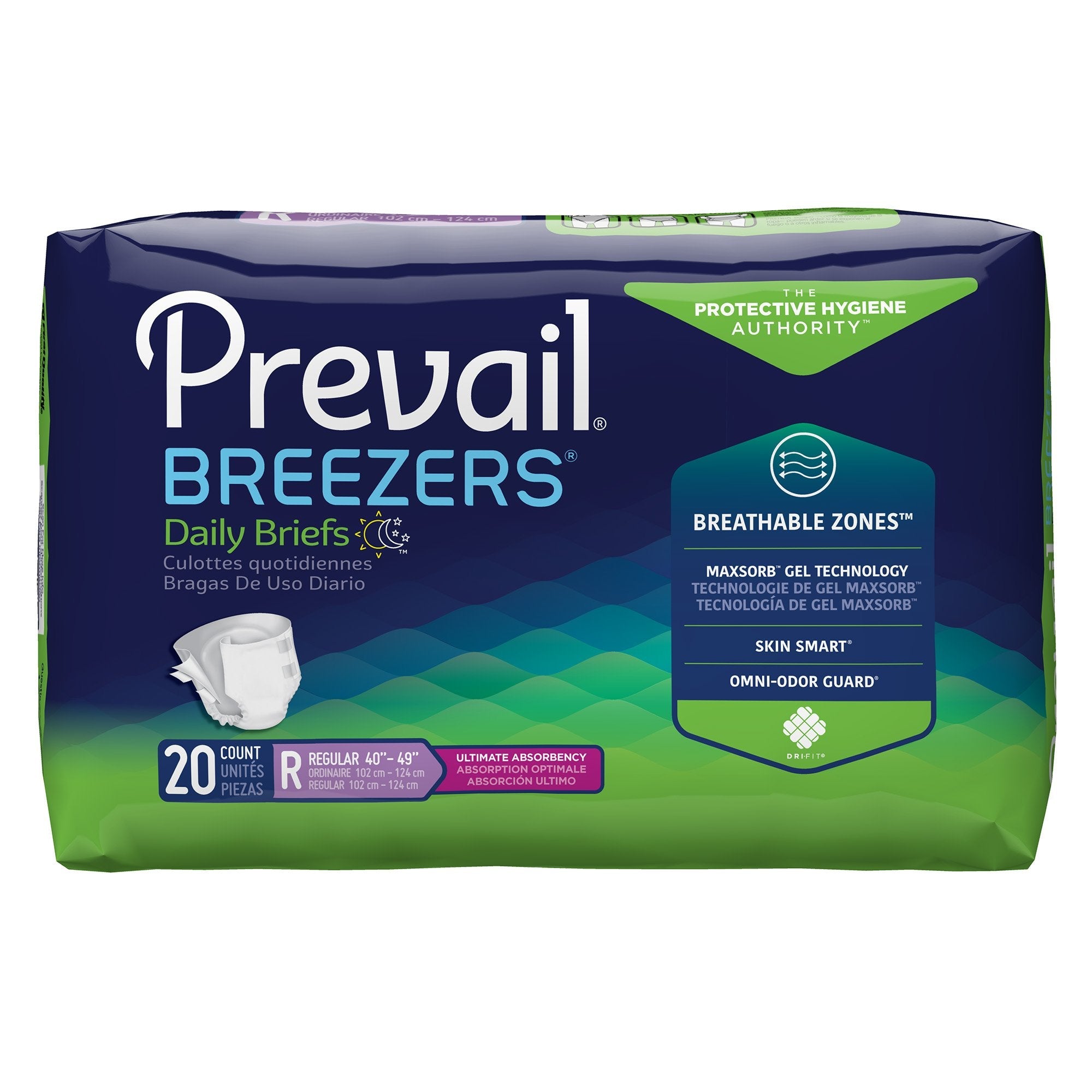 Prevail® Breezers® Ultimate Incontinence Brief, Regular (20 Units)