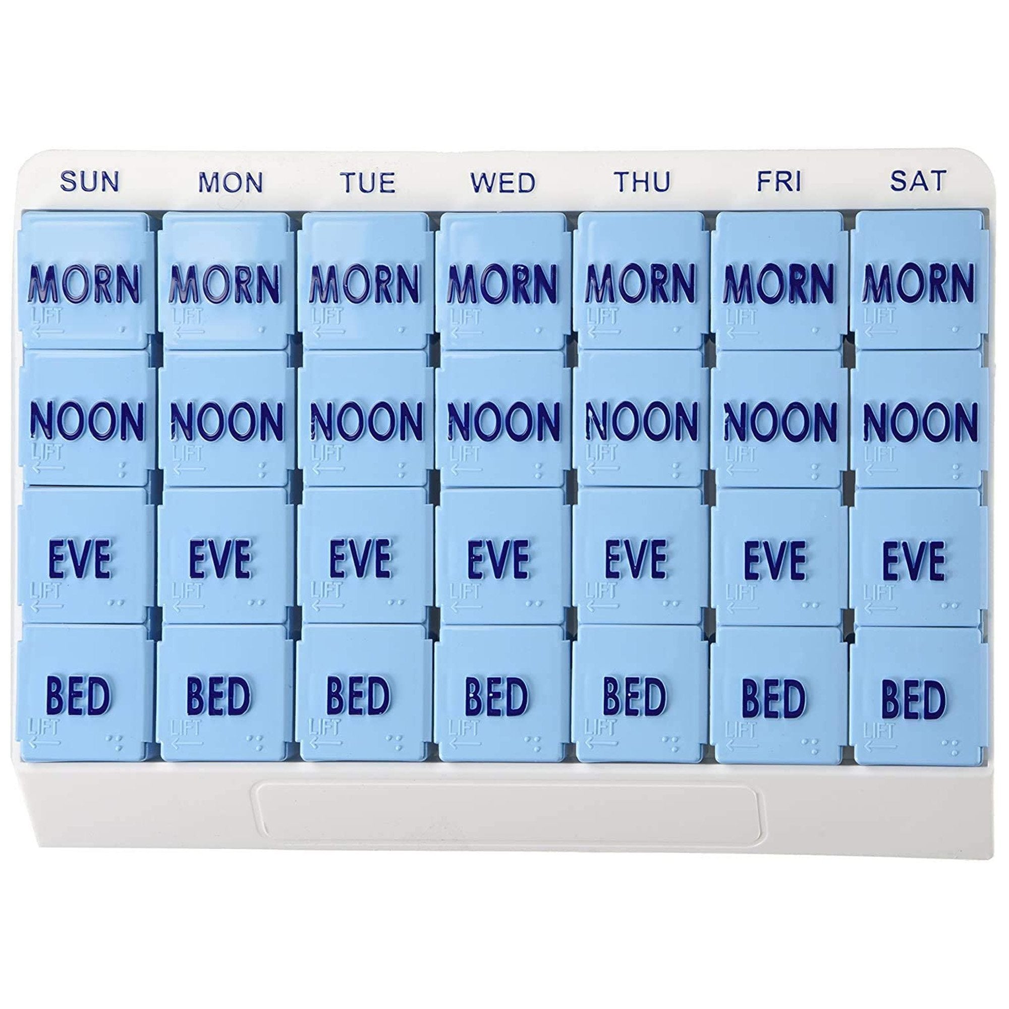 Apex Medi Tray Pill Organizer, Days of the Week / Morn, Noon, Eve, Bed (48 Units)