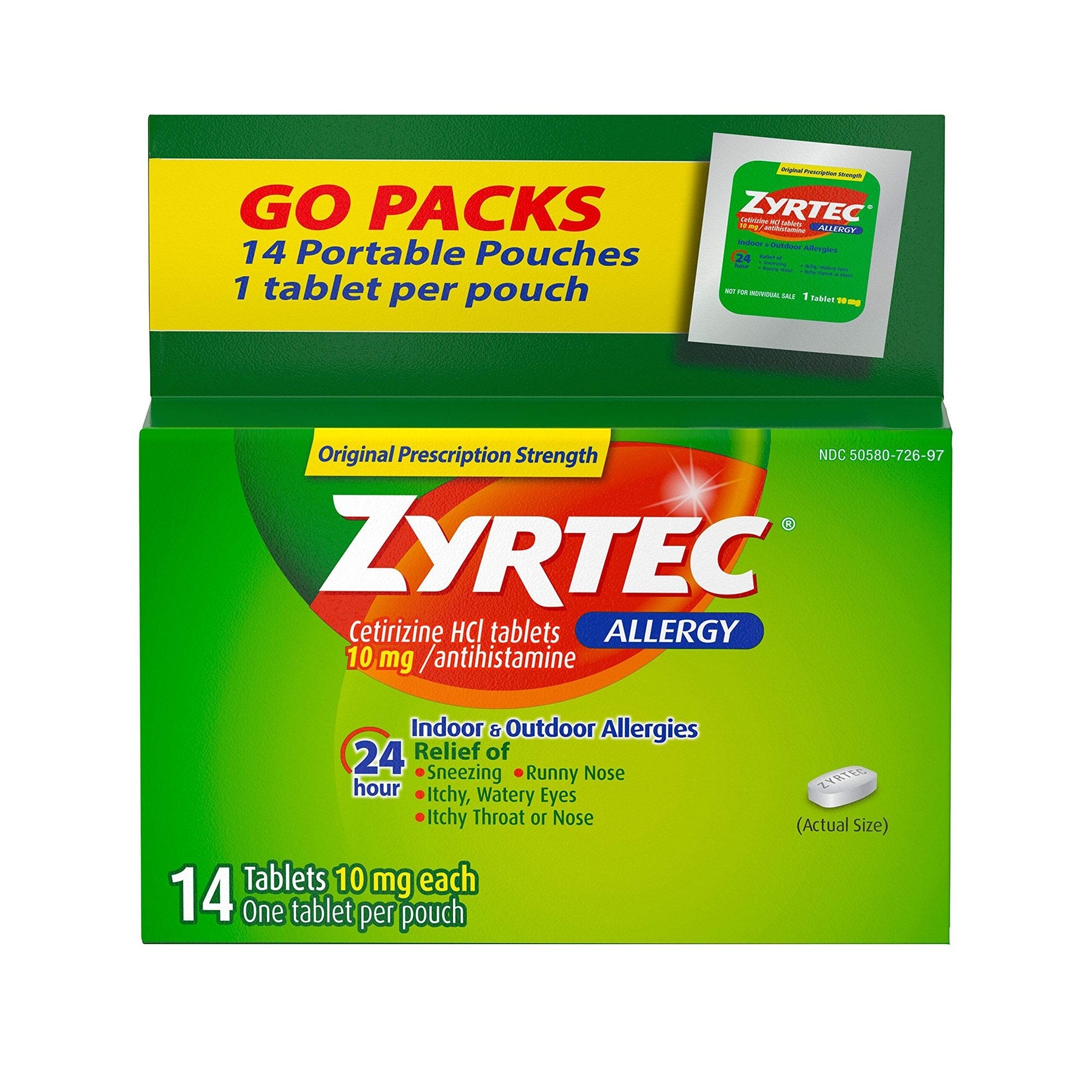 Zyrtec® 24 Hour 10 mg Tablets (1 Unit)