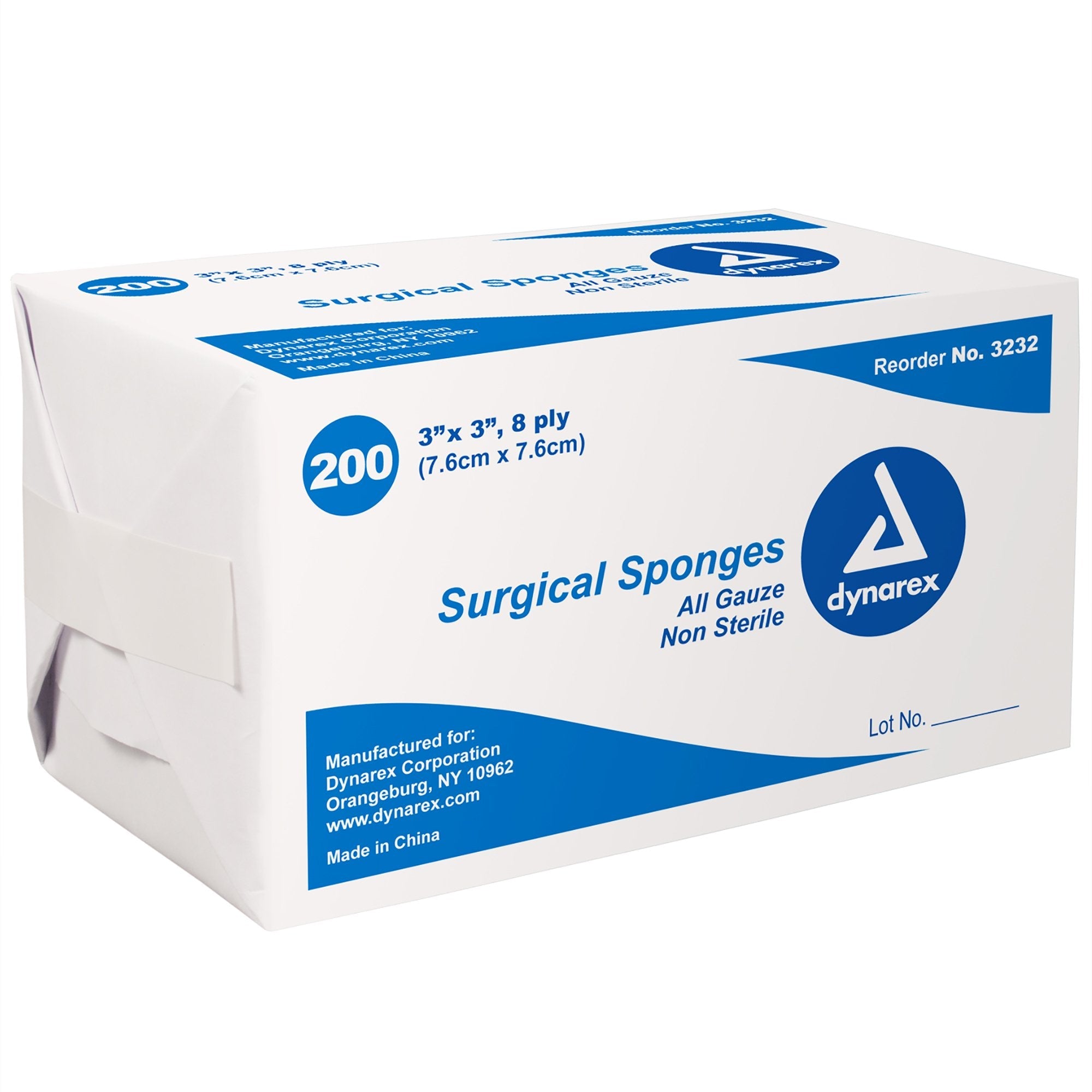 Dynarex® Gauze Sponge, 3 x 3 Inch (200 Units)