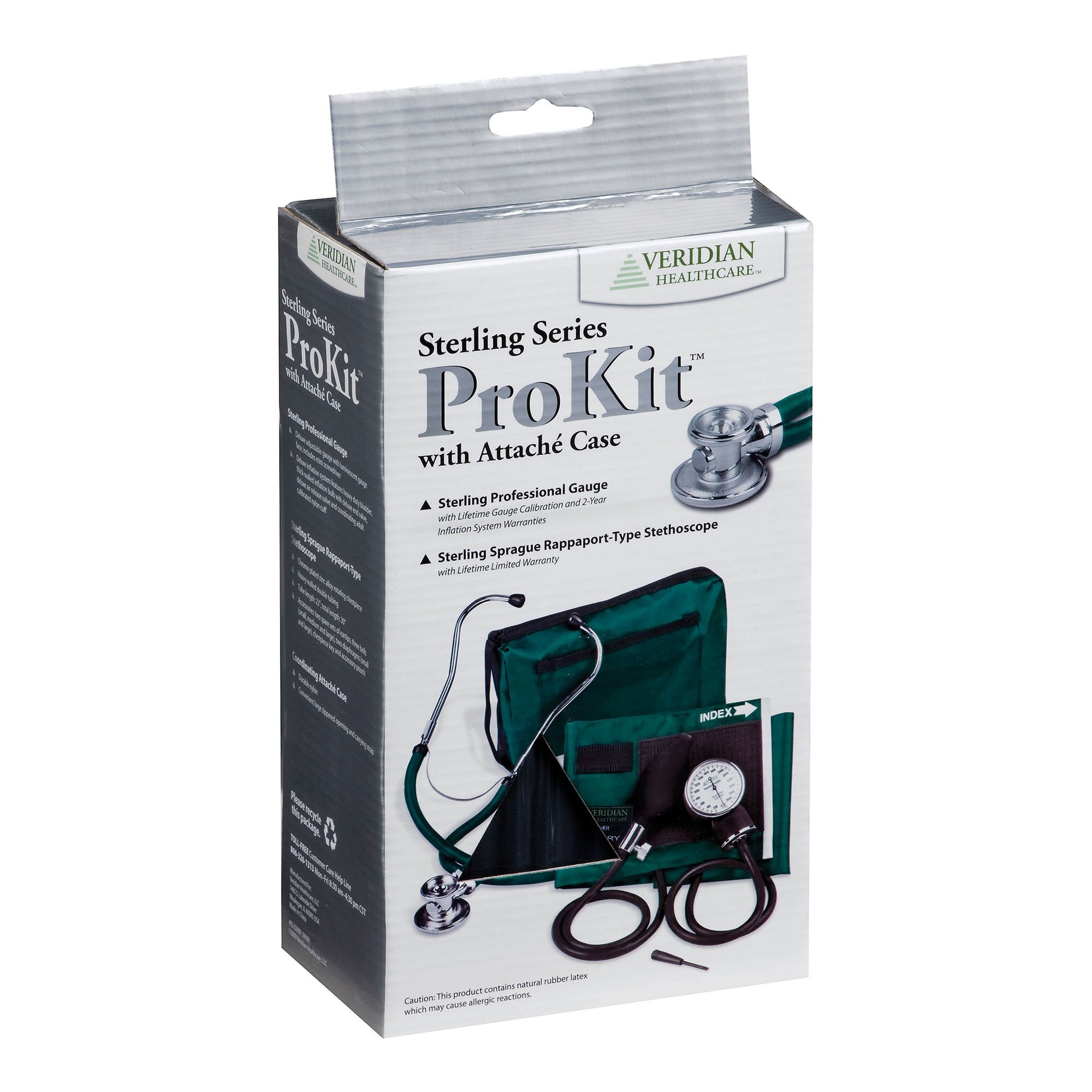 Sterling Series ProKit™ Aneroid Sphygmomanometer with Stethoscope, Teal (1 Unit)