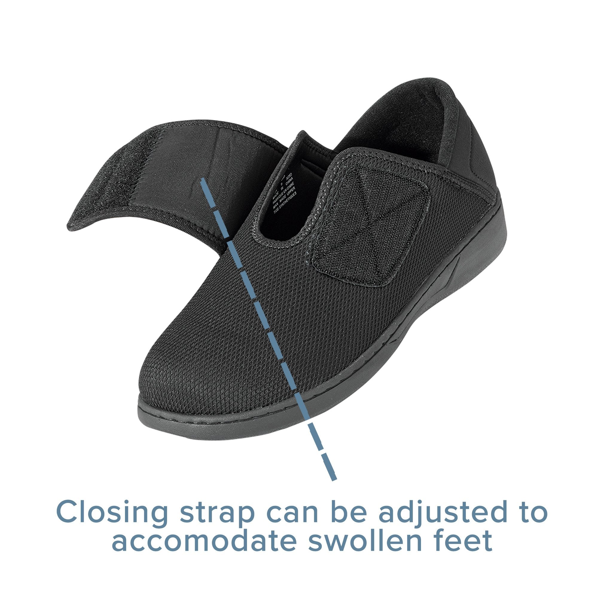 Silverts® Comfort Steps Hook and Loop Closure Shoe, Size 12, Black (1 Unit)