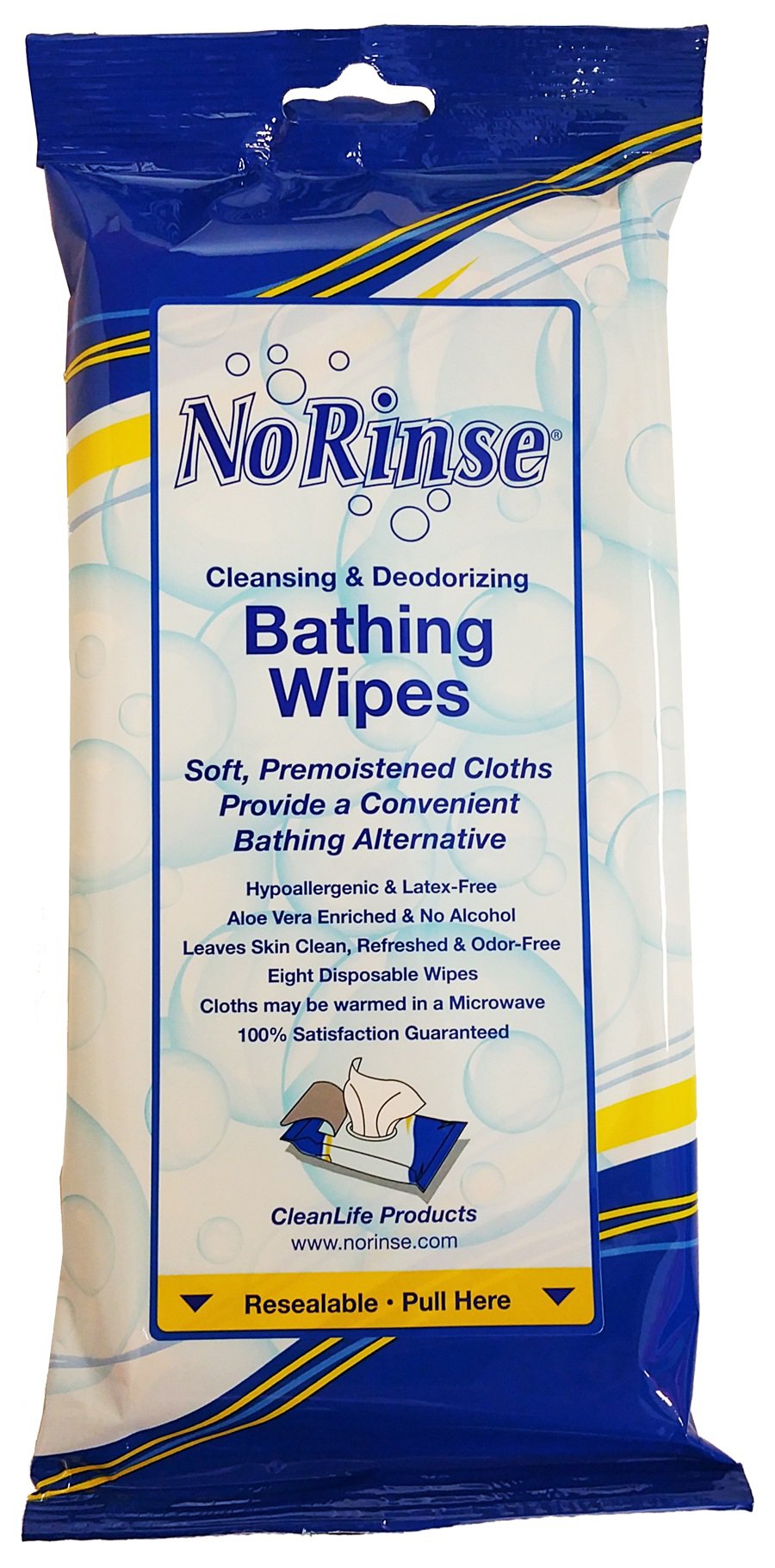 No Rinse® Bath Wipe (8 Units)