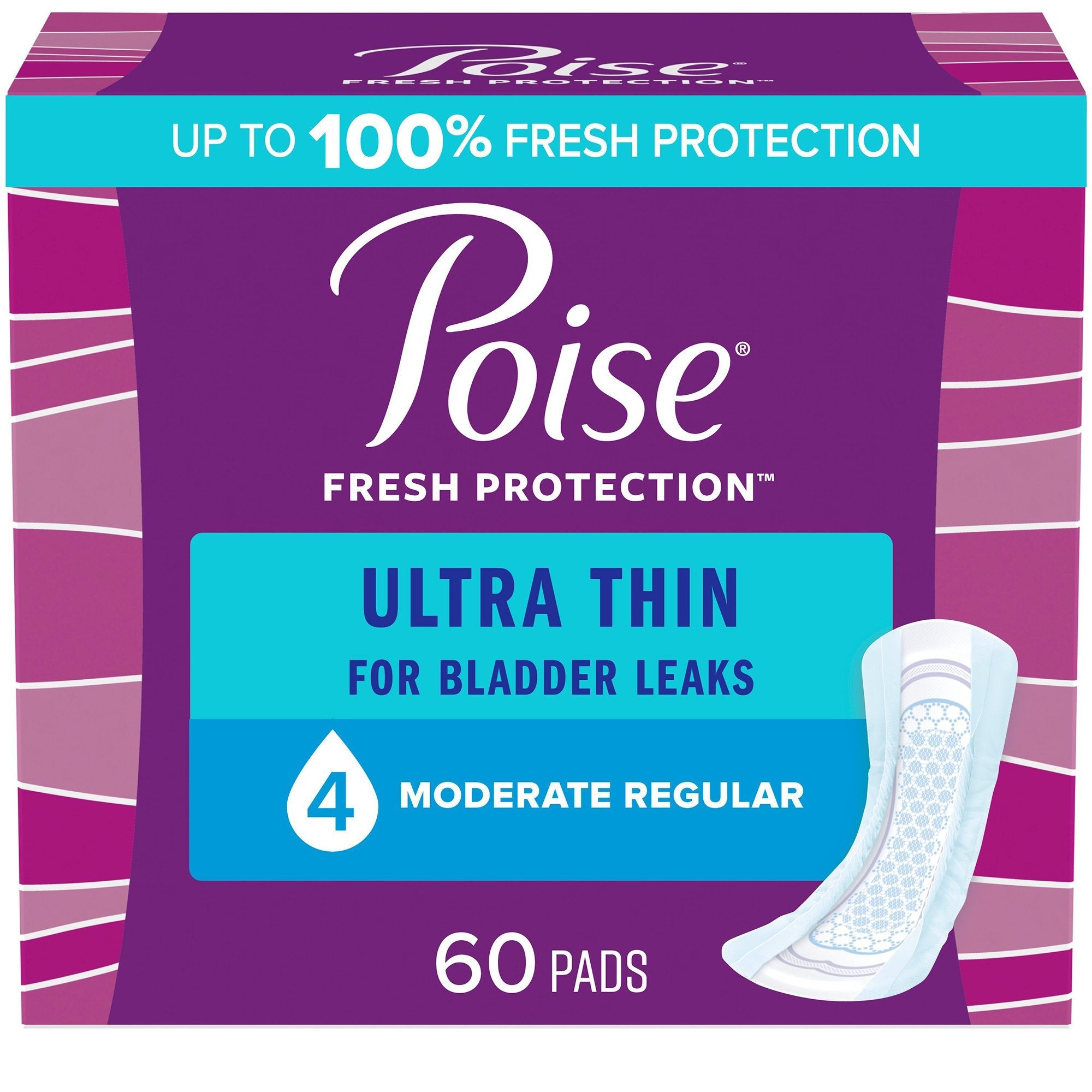 Poise® Ultra Thin Moderate Bladder Control Pad (60 Units)