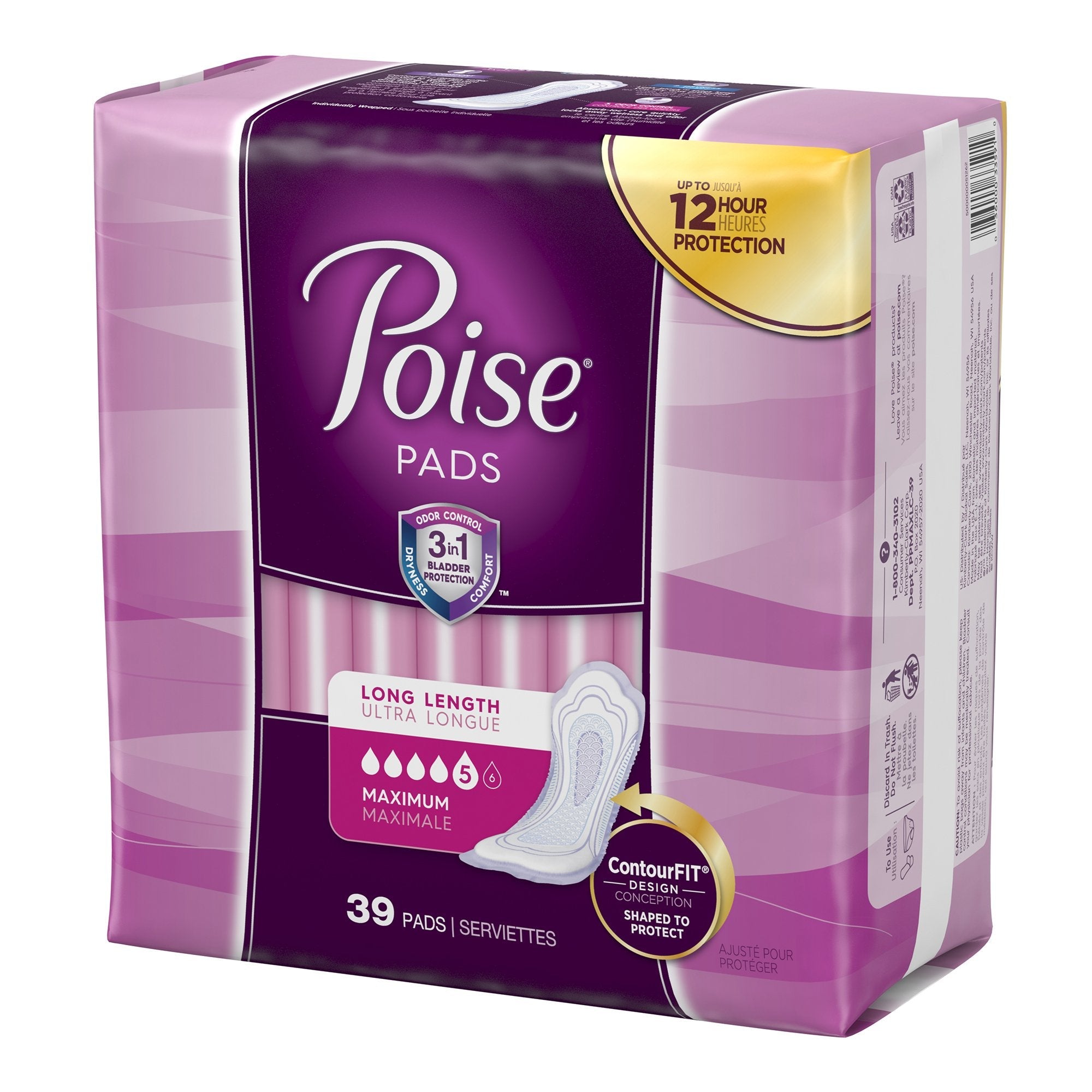 Poise® Maximum Bladder Control Pad, 14.6 Inch Length (39 Units)