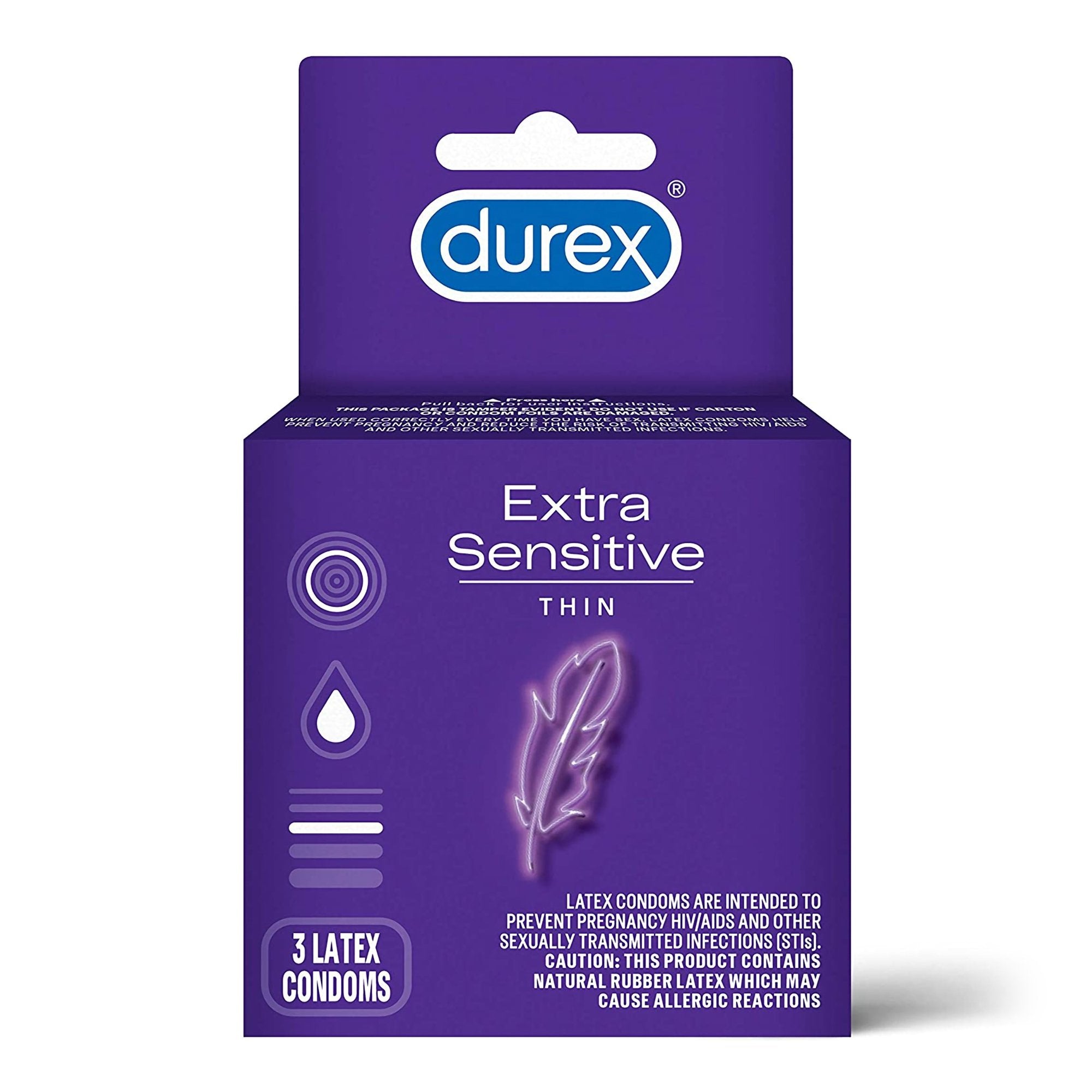 Durex Extra Sensitive Ultra Thin Lubricated Latex Condoms (3 Units)