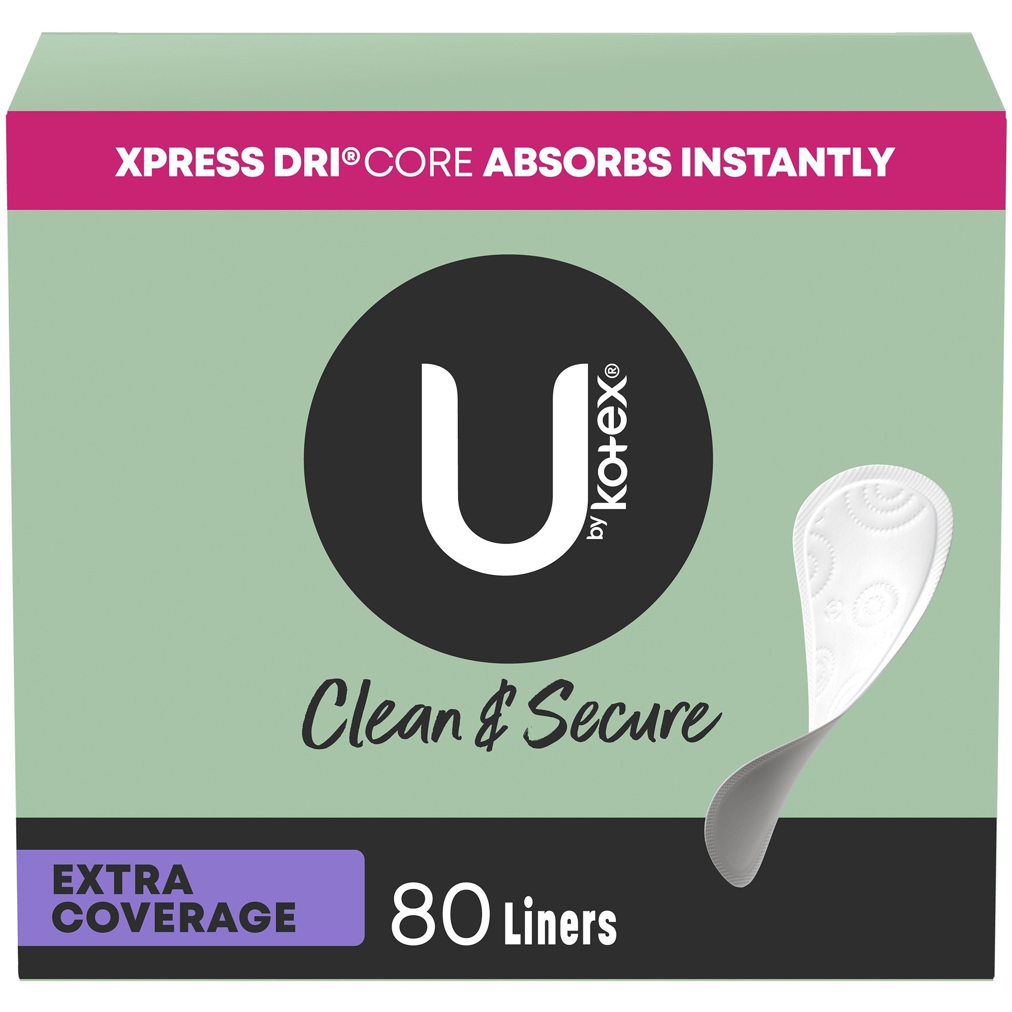 U by Kotex® Security® Lightdays® Liners, Extra-Coverage (80 Units)