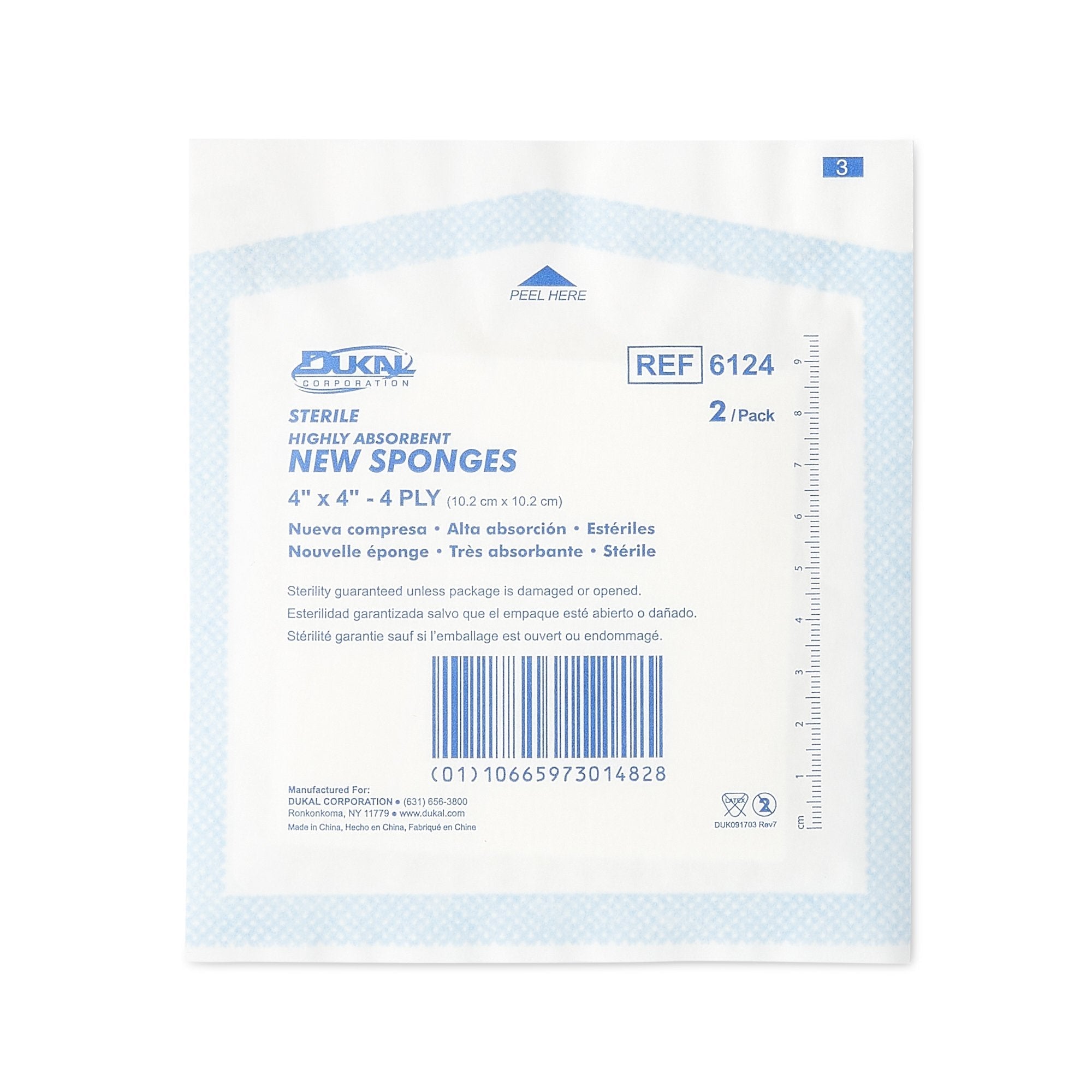 Dukal™ Sterile Nonwoven Sponge, 4 x 4 Inch (600 Units)