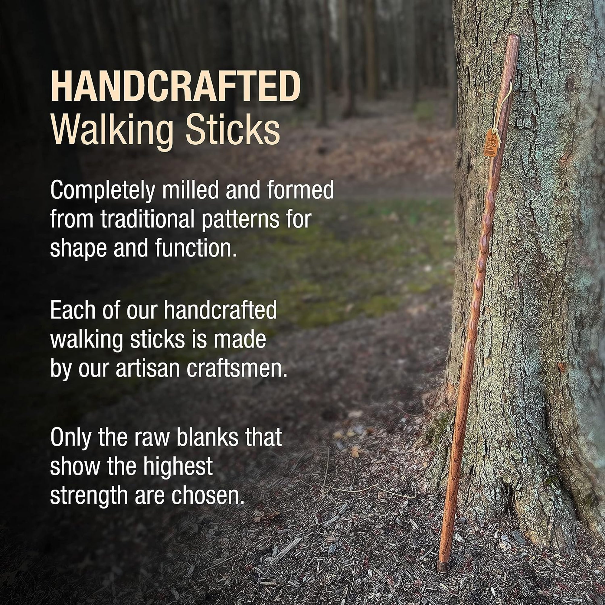 Brazos™ Twisted Oak Backpacker Handcrafted Walking Stick, 48-Inch Height, Red (1 Unit)