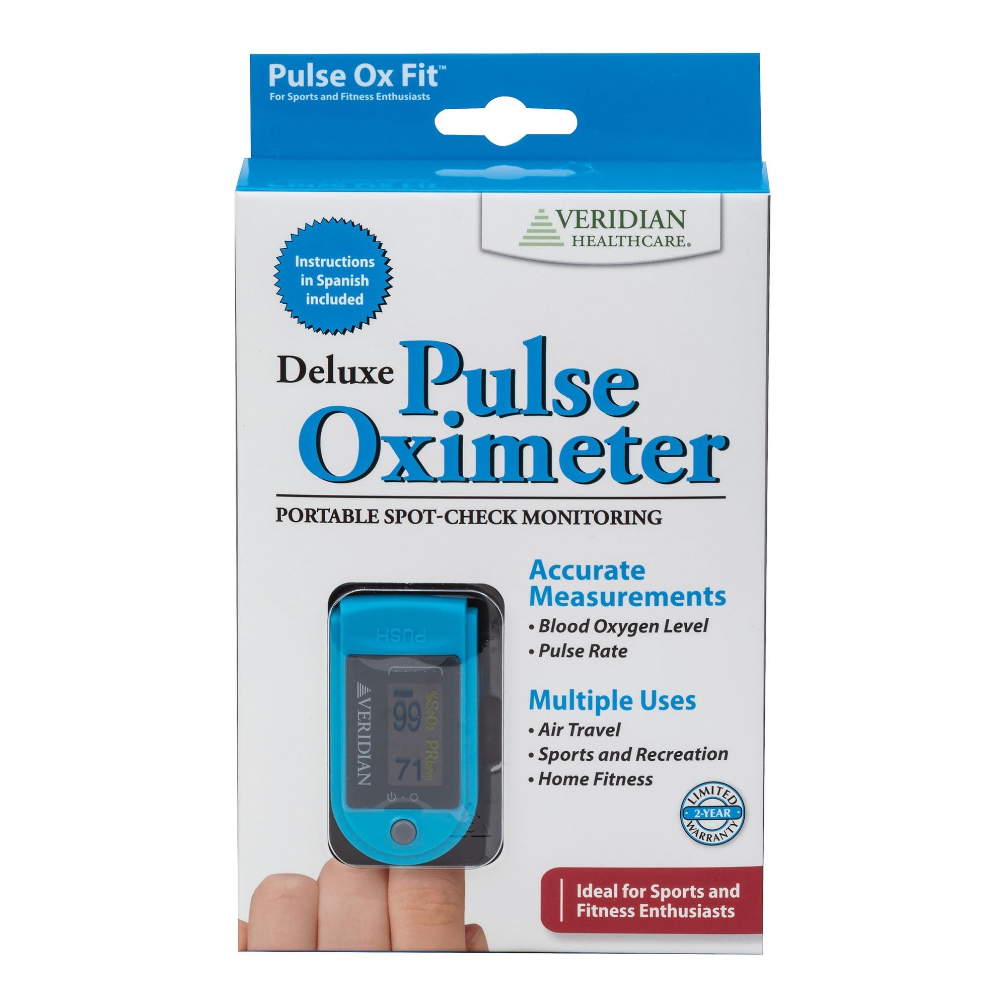 SmartHeart Fingertip Pulse Oximeter for Blood Oxygen Saturation, Deluxe (1 Unit)