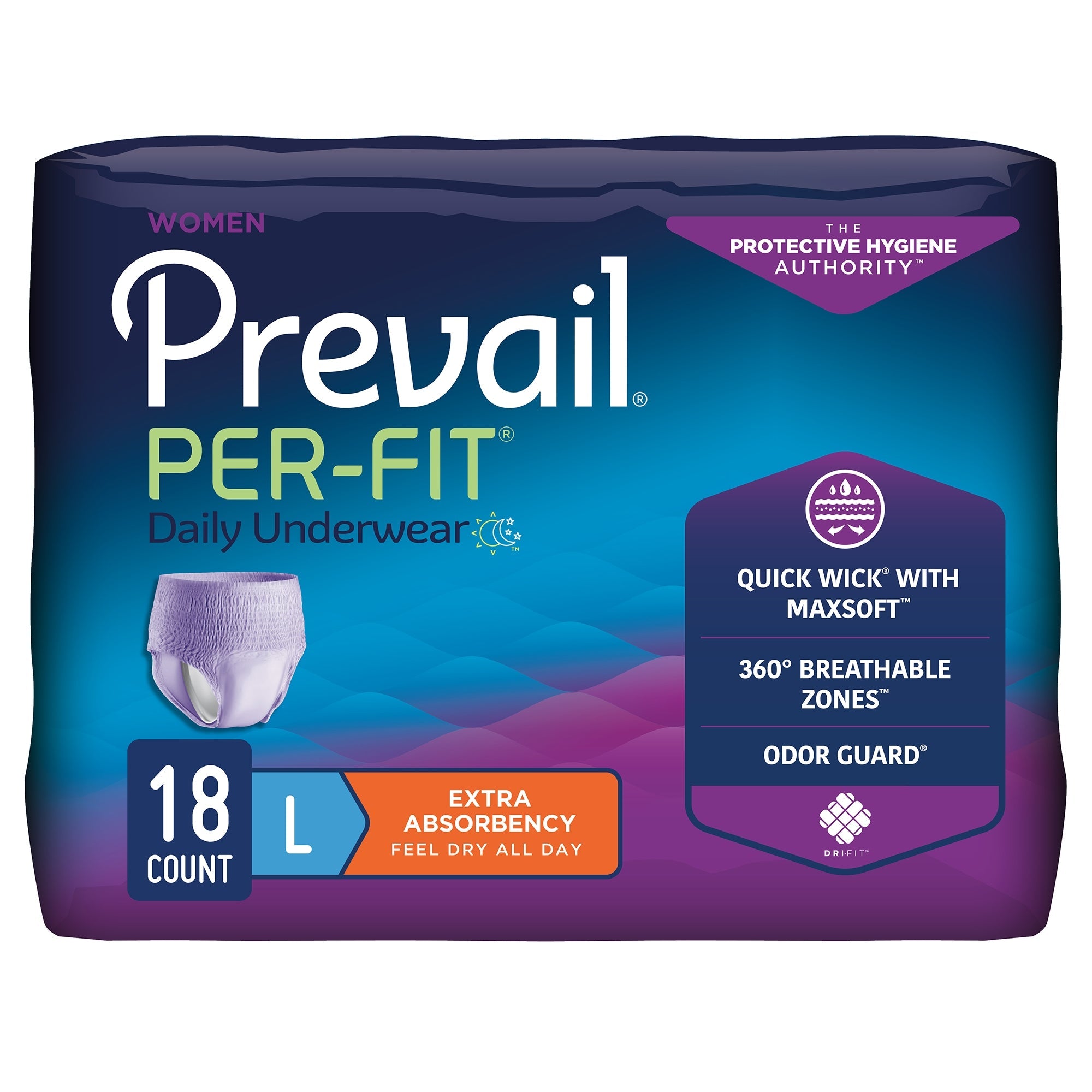 Prevail® Per-Fit® Women's Extra Absorbent Underwear, Large - Comfort & Protection