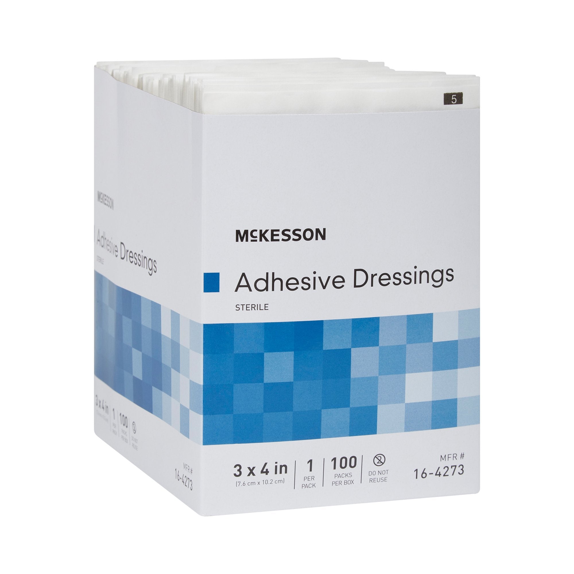 McKesson White Adhesive Dressing, 3 x 4 Inch (100 Units)