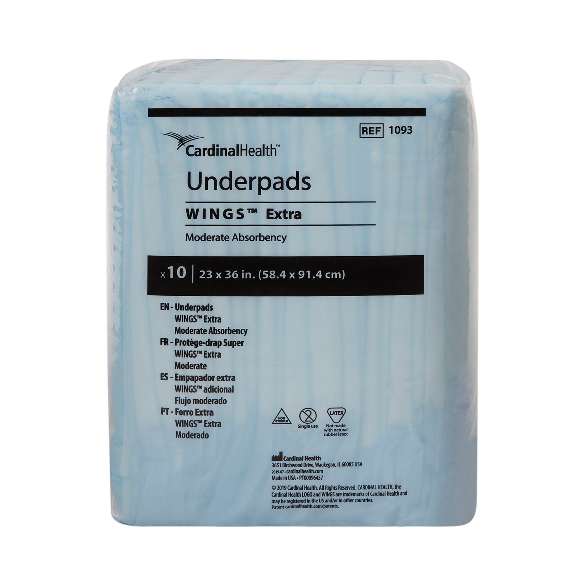 Simplicity Extra Underpad 23x36" Moderate Absorbency Blue - 10 Pack