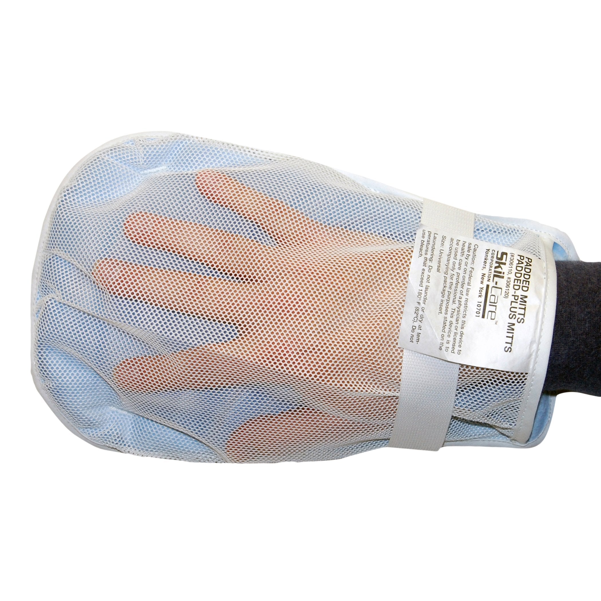 SkiL-Care™ Hand Control Mitt, 11 x 6 x 3/4 in., White/Blue (1 Unit)