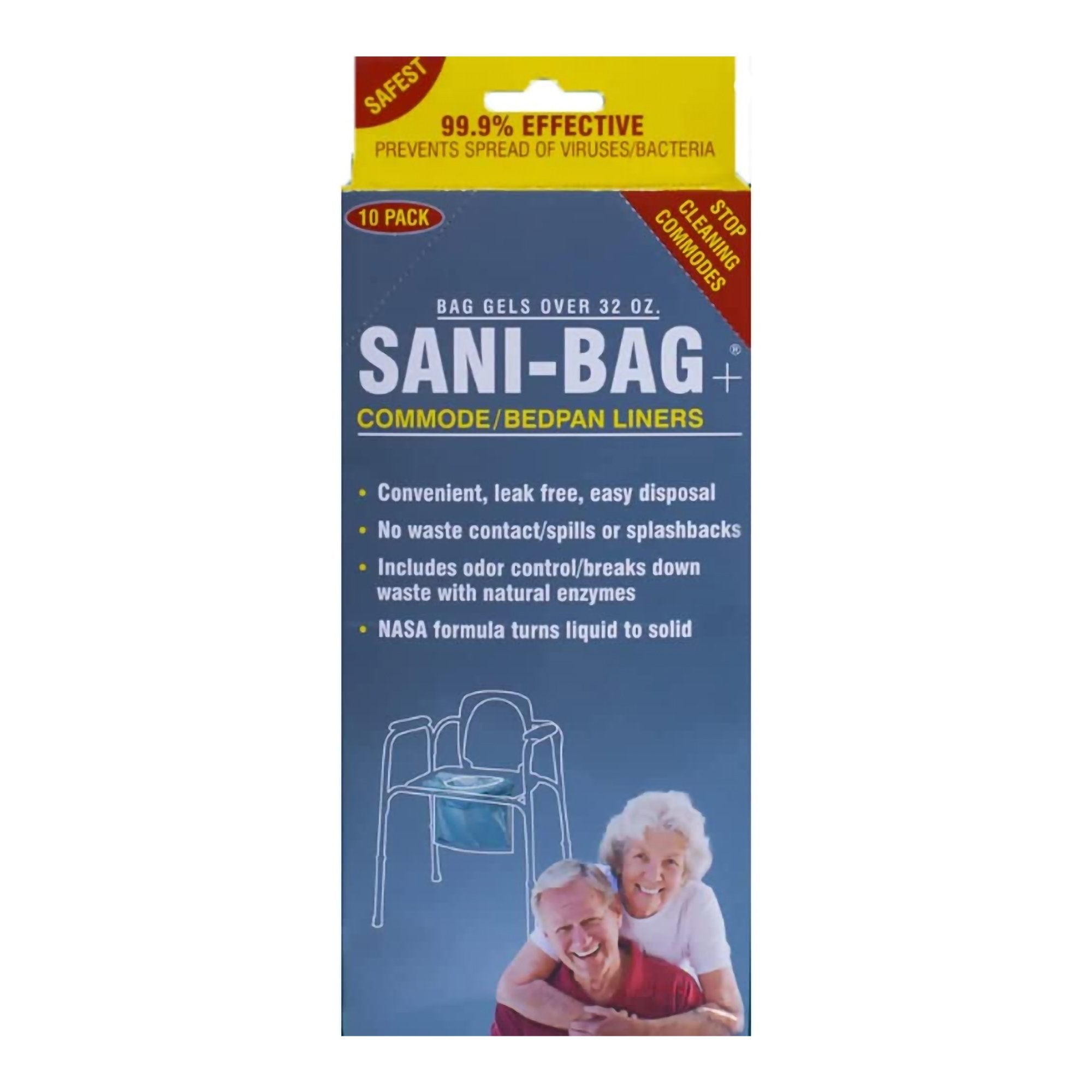 Sani-Bag+™ Commode Liner, 1 Quart Capacity (10 Units)