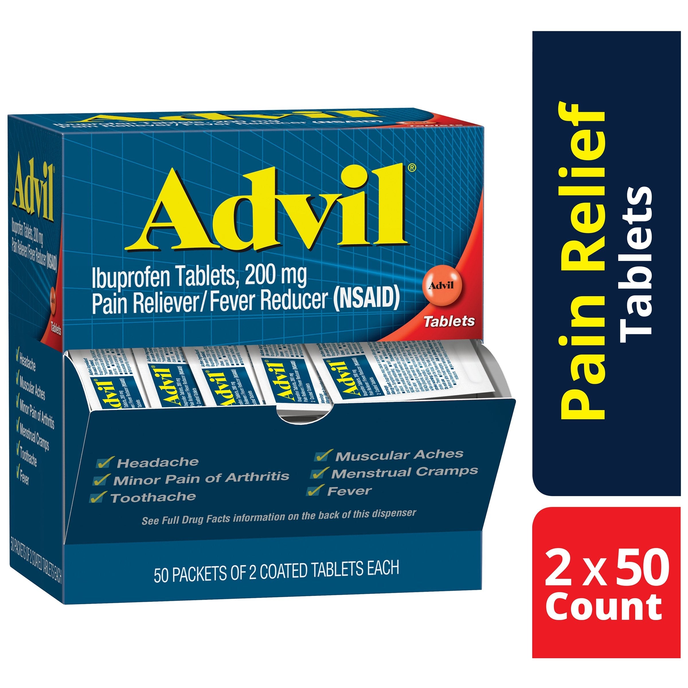 Advil® Ibuprofen Pain Relief Tablet (100 Units)