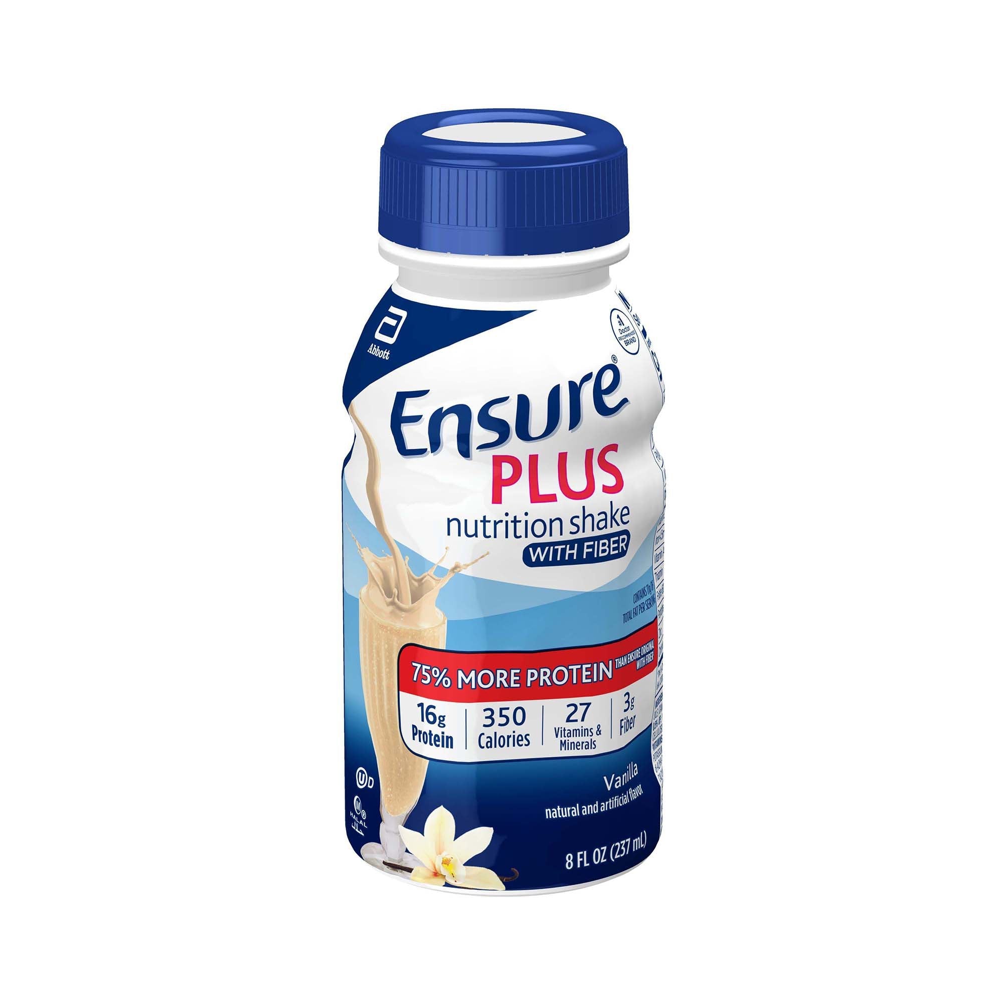 Oral Supplement Ensure® Plus with Fiber Vanilla Flavor Liquid 8 oz. Bottle (24 Units)