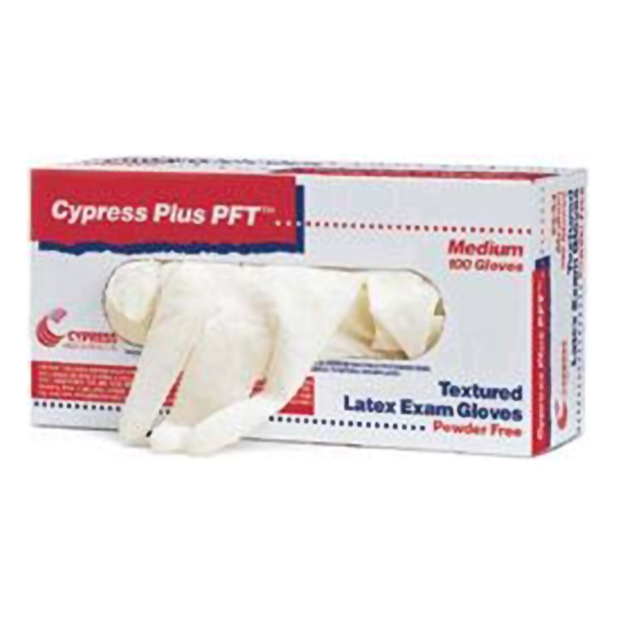 Cypress Plus® PFT Latex Exam Glove, Large, Ivory (100 Units)