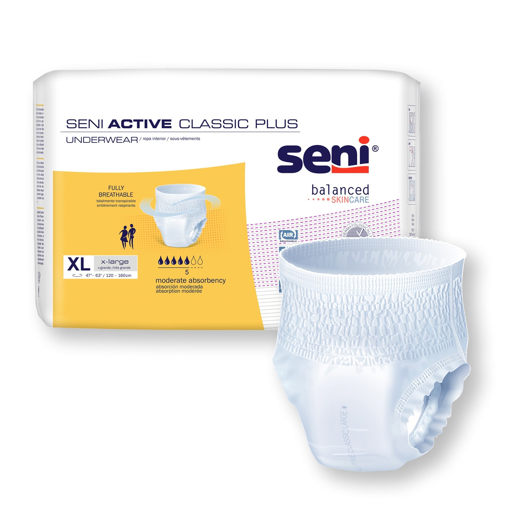 Seni® Active Classic Plus Moderate Absorbent Underwear, Extra Large (14 Units)