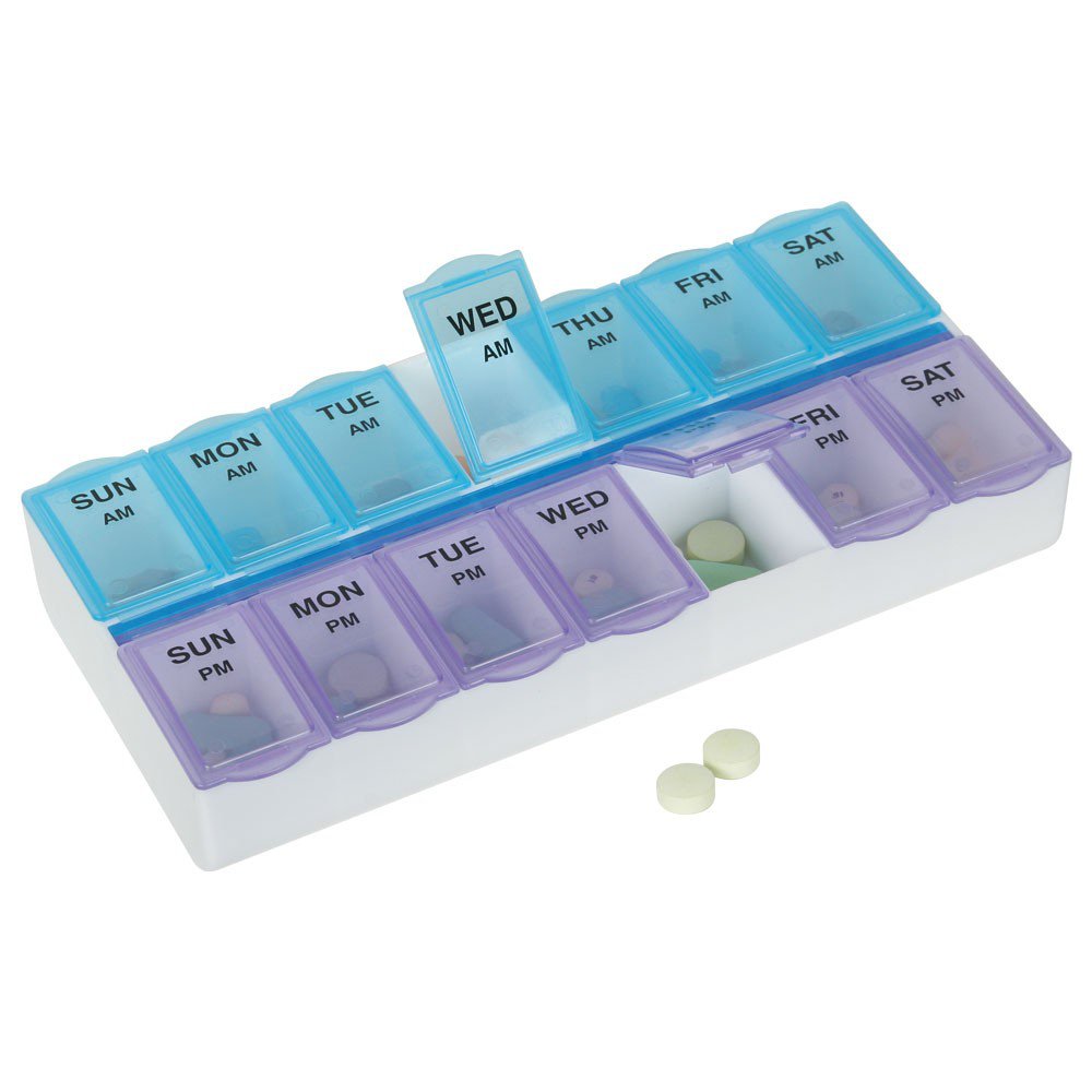 Ezy Dose® Pill Organizer, 5/8 x 1-1/4 x 7-1/4 Inch (6 Units)