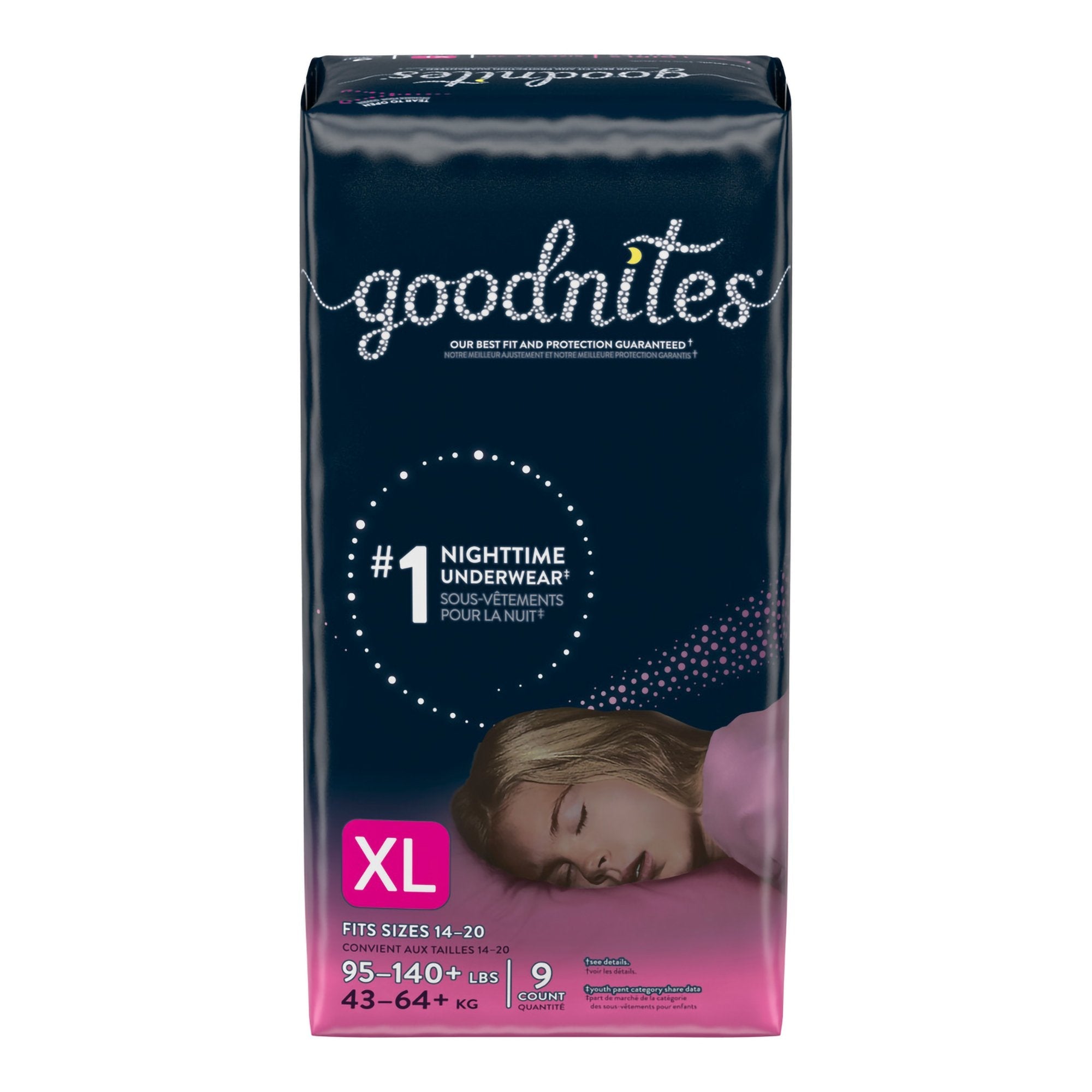 Goodnites® Girls Heavy Absorbency Nighttime Underwear, X-Large (36 Units)