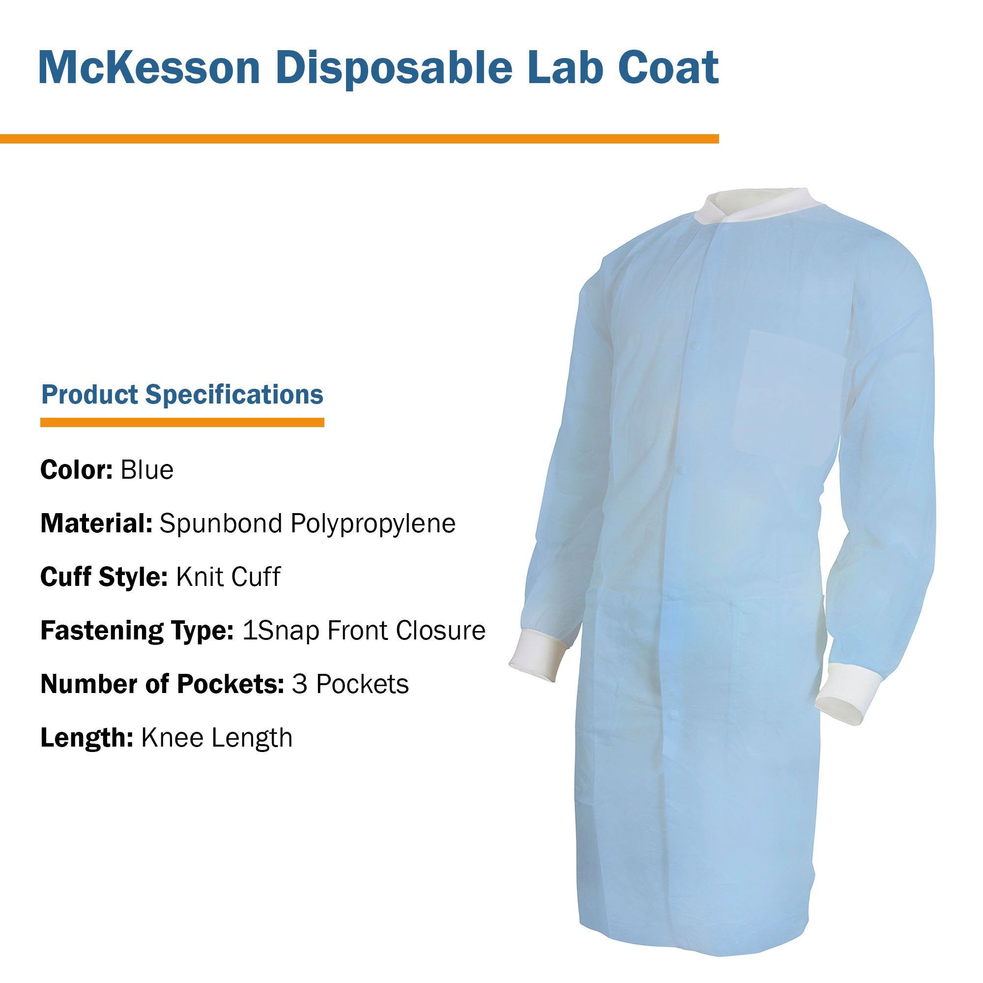 McKesson Lab Coat, Large / X-Large, Blue (30 Units)