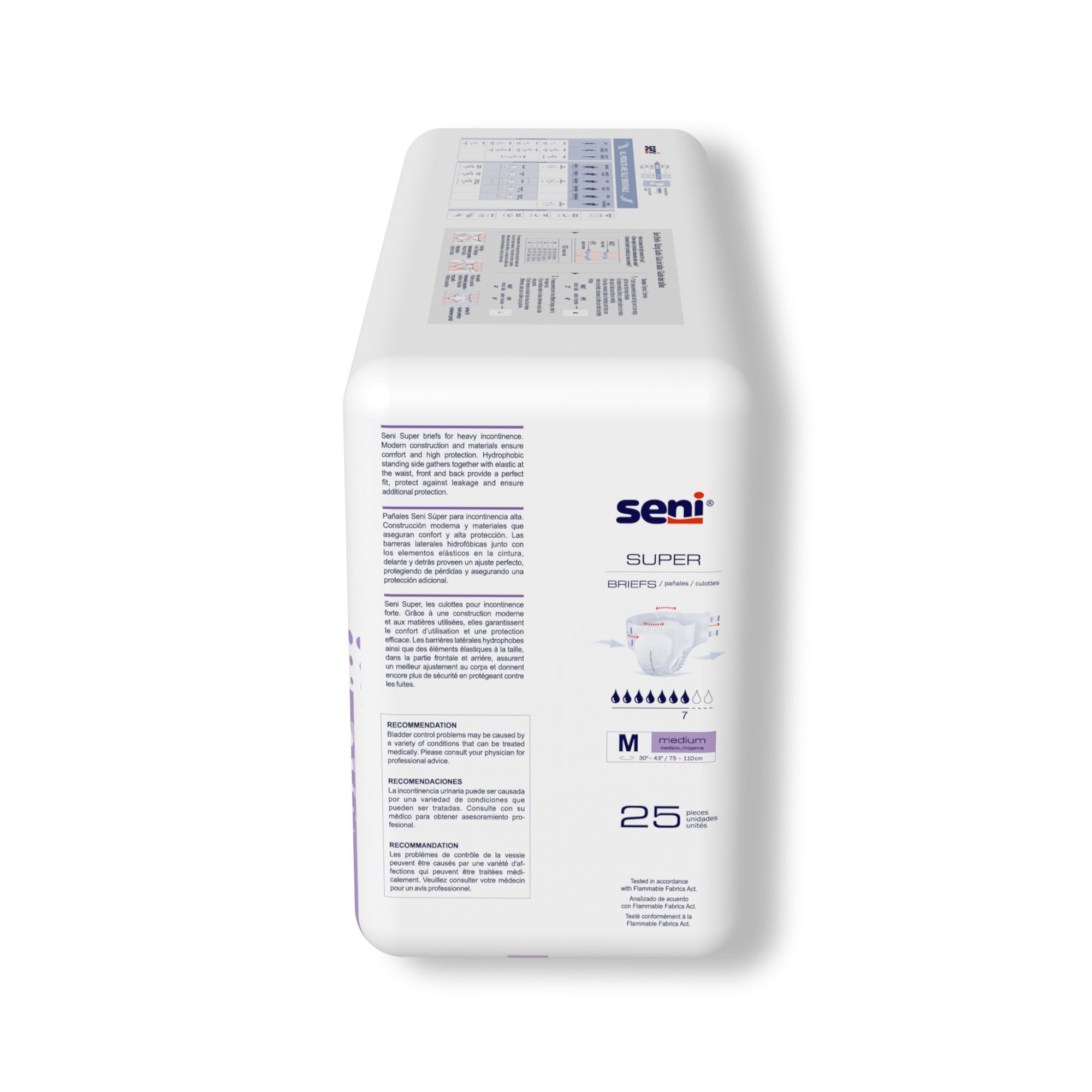 Seni® Super Heavy Absorbency Incontinence Brief, Medium (75 Units)