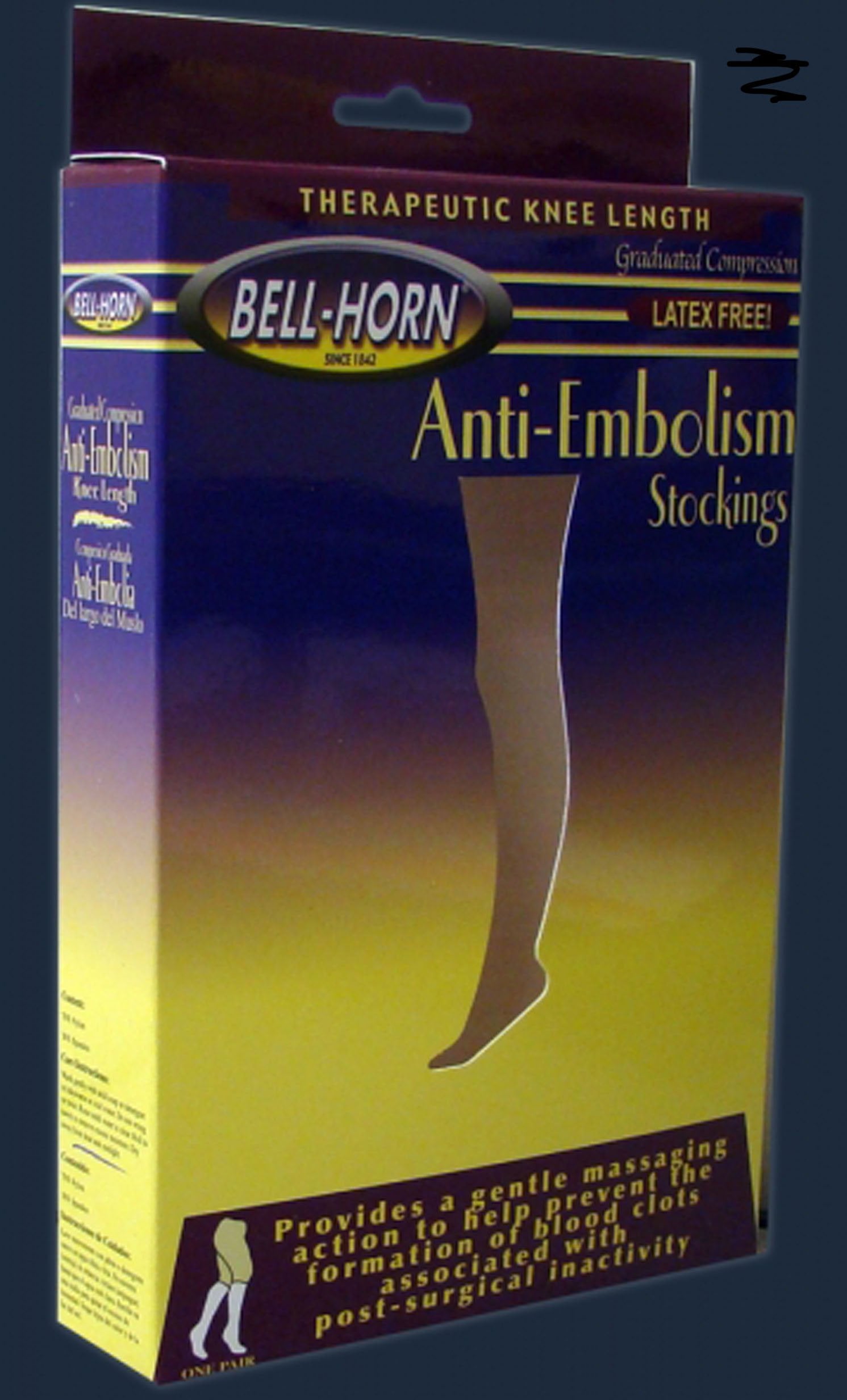 Bell-Horn® Knee Length Anti-Embolism Stockings, Medium, Black (1 Unit)