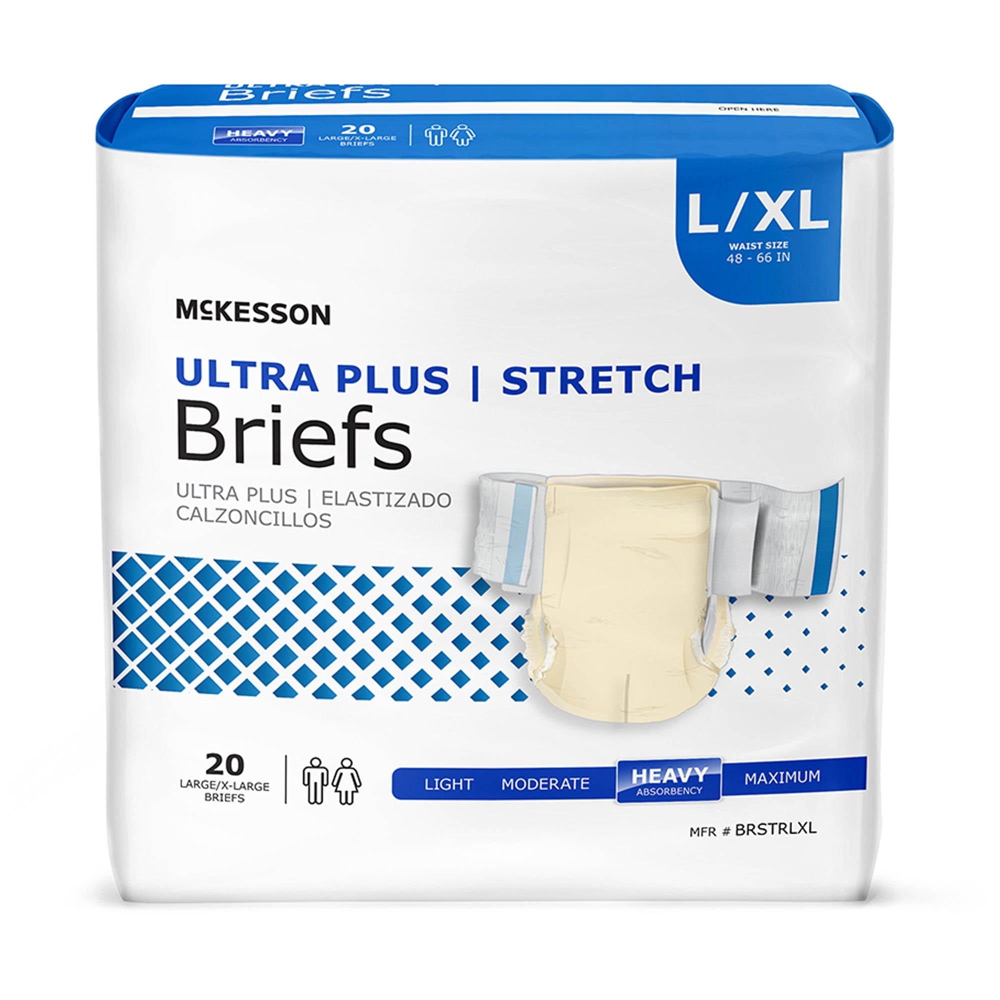 McKesson Ultra Plus Stretch Incontinence Brief L/XL Heavy Absorbency