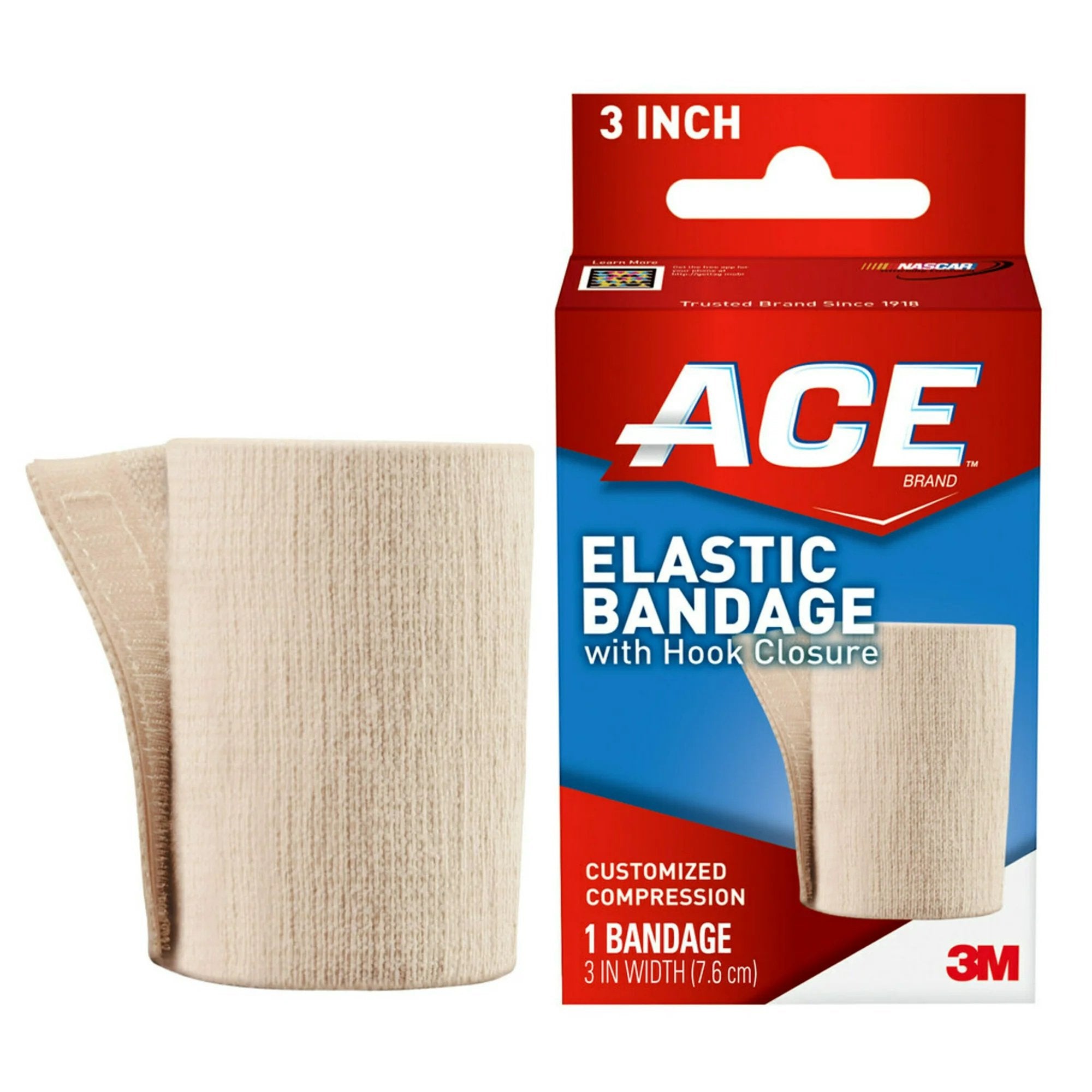 3M™ Ace™ Single Hook and Loop Closure Elastic Bandage, 3 Inch Width (72 Units)