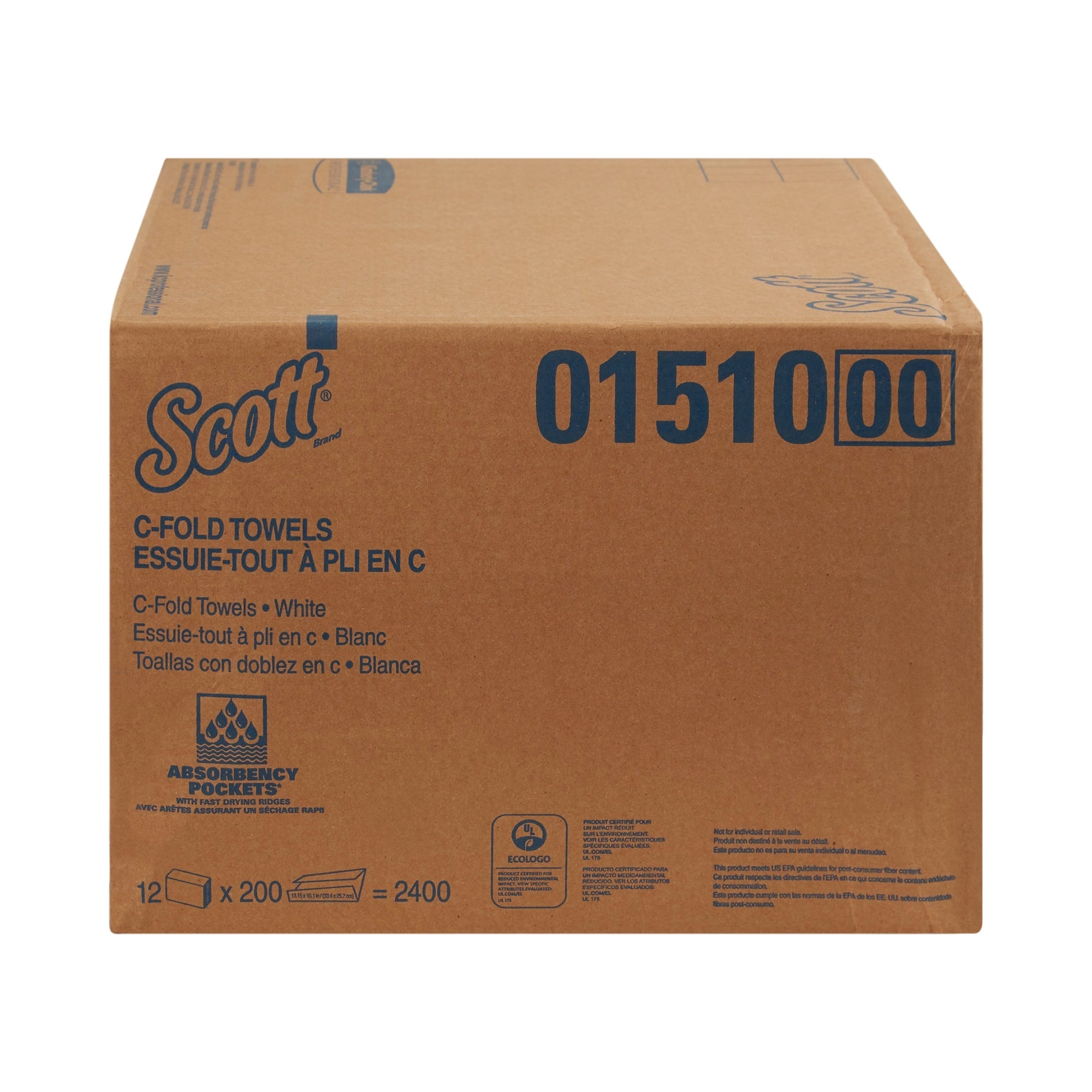 Scott® Essential C-Fold Paper Towels, Bulk Pack, 2400 Units, Eco-Friendly