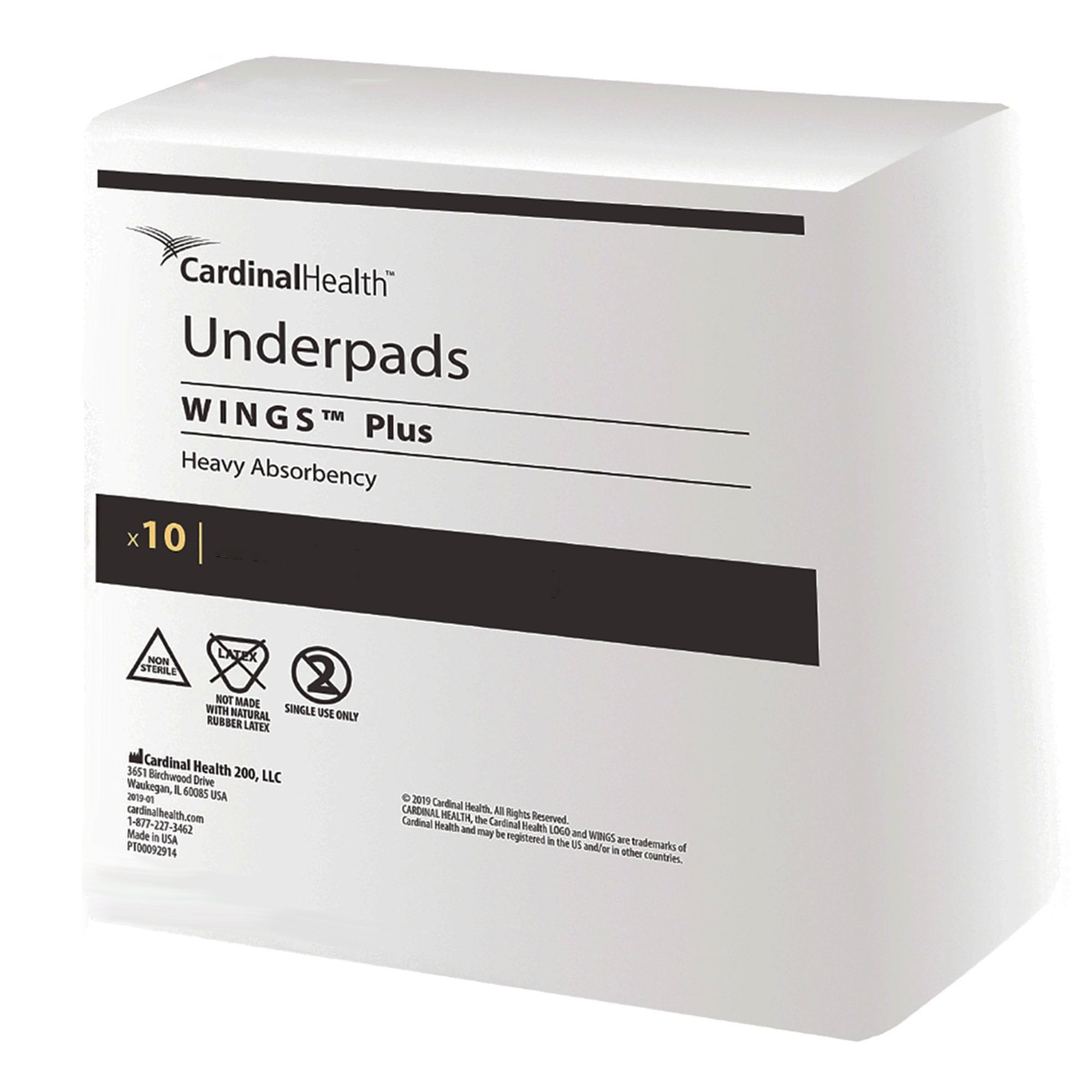 Wings Plus Underpads, Disposable, Heavy Absorbency, Beige, 30 X 30 Inch (80 Units)