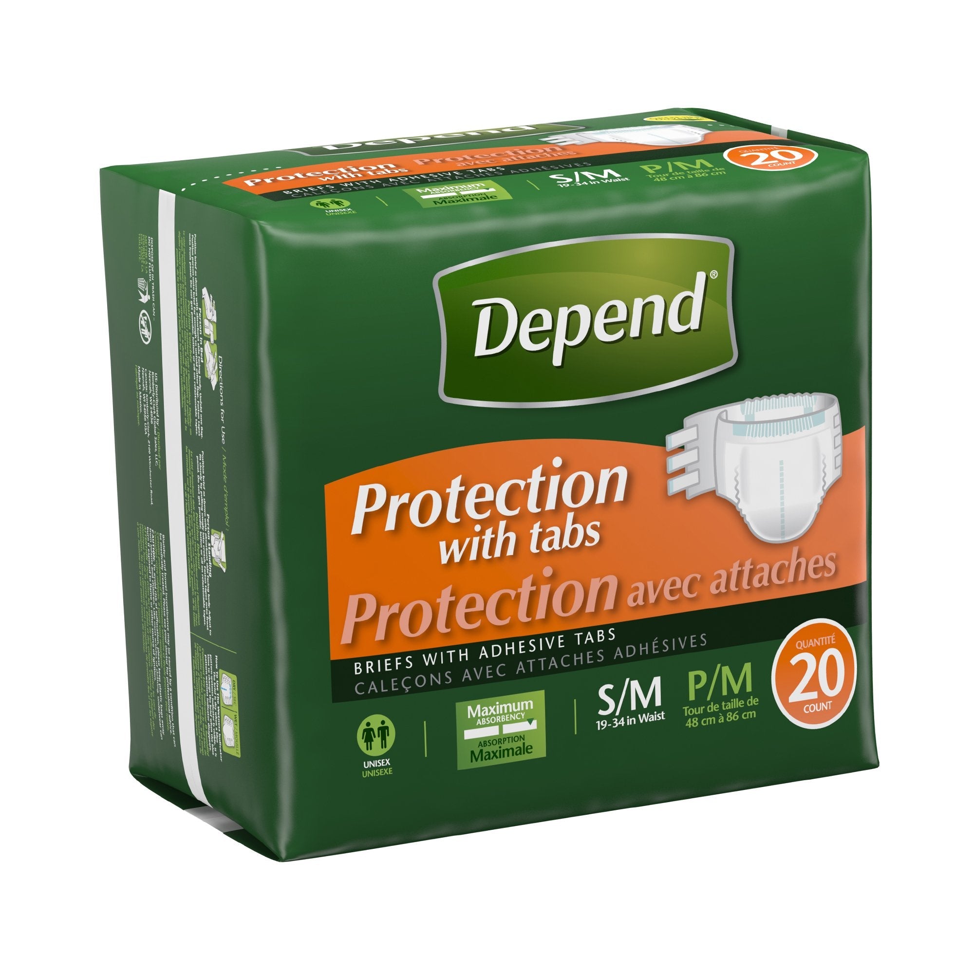 Depend® Maximum Incontinence Brief, Small / Medium (20 Units)