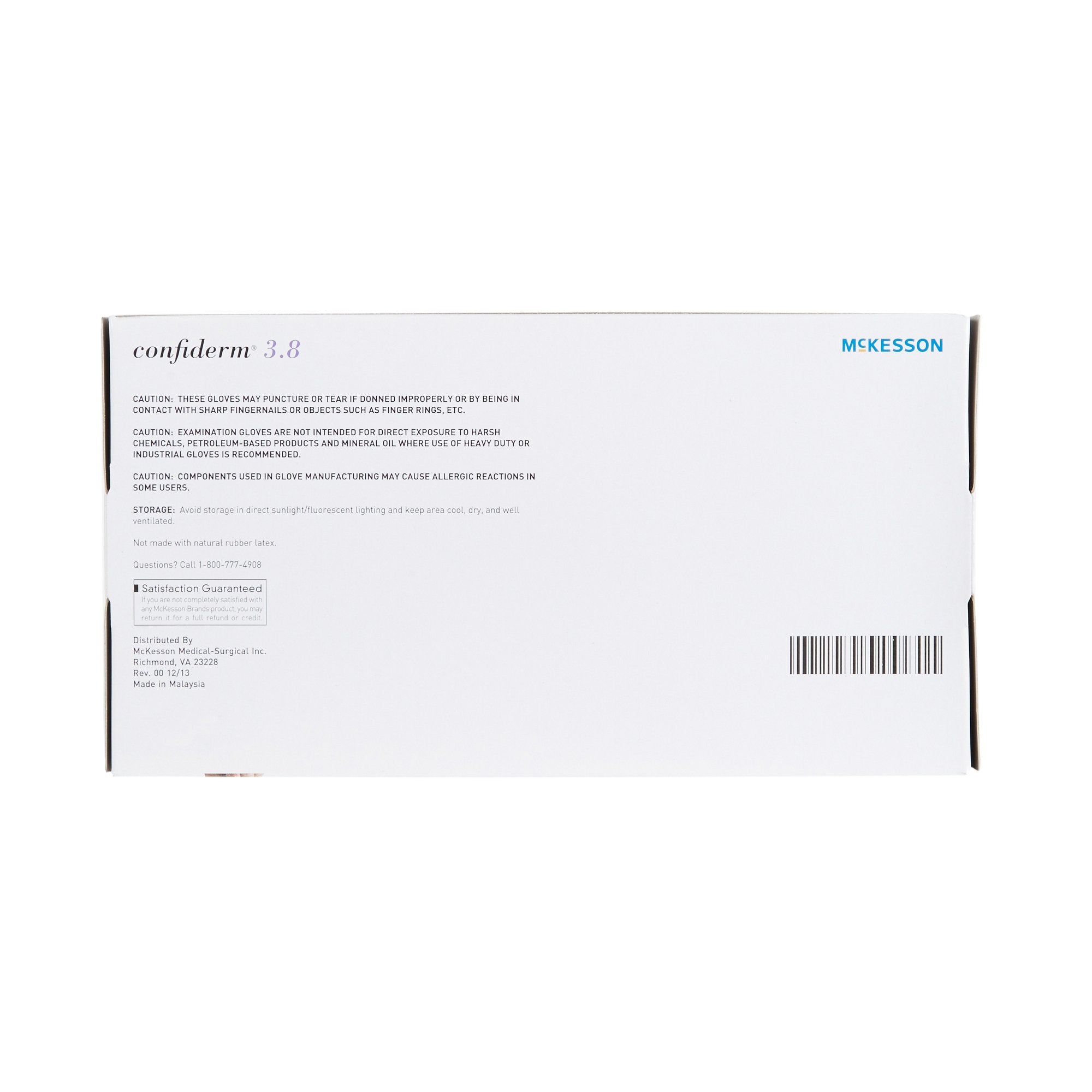 McKesson Confiderm 3.8 Nitrile Gloves, Large, Blue, NonSterile - 100 Pack