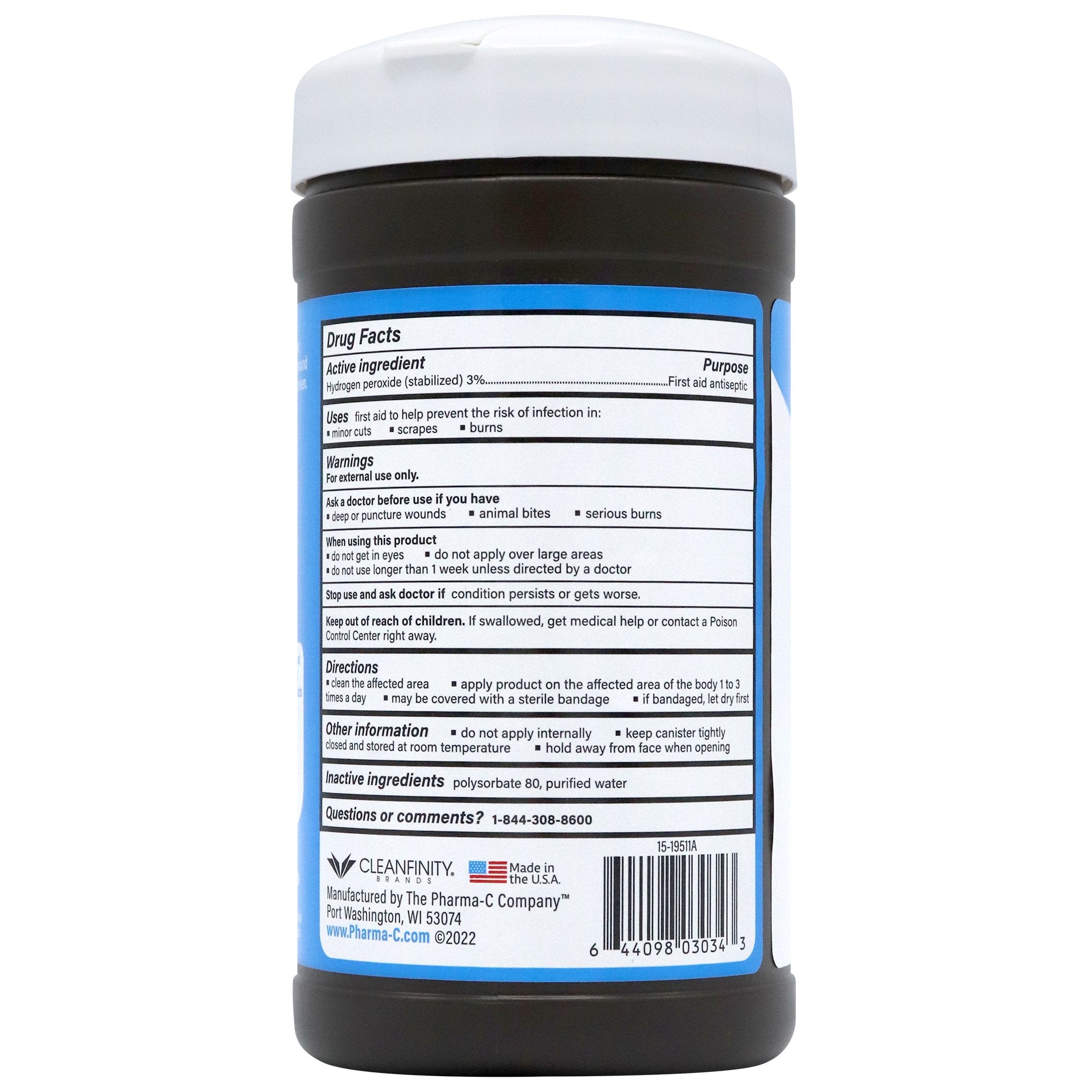 Pharma-C-Wipes® Hydrogen Peroxide Antiseptic (6 Units)