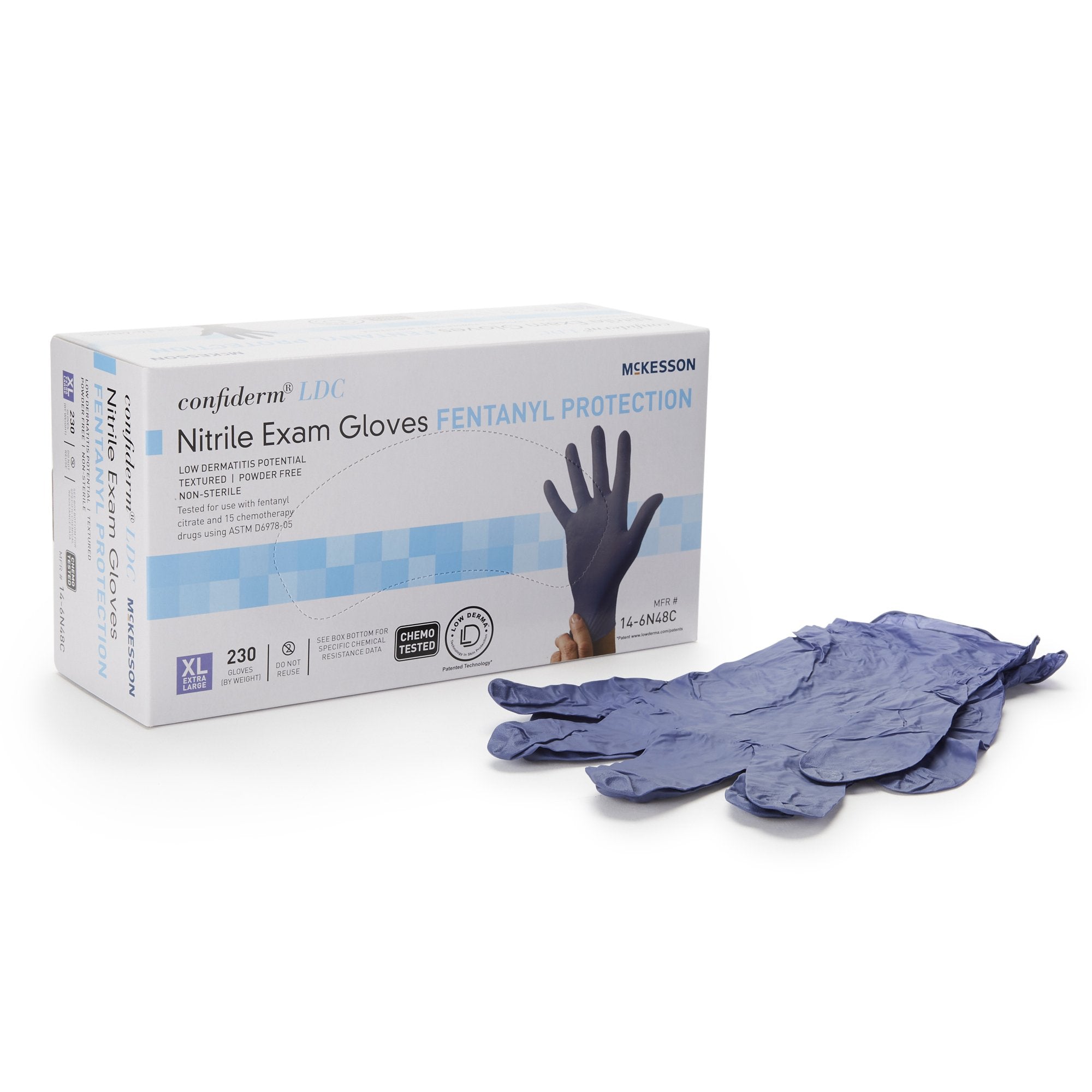 McKesson Confiderm® LDC Exam Glove, Extra Large, Blue (230 Units)