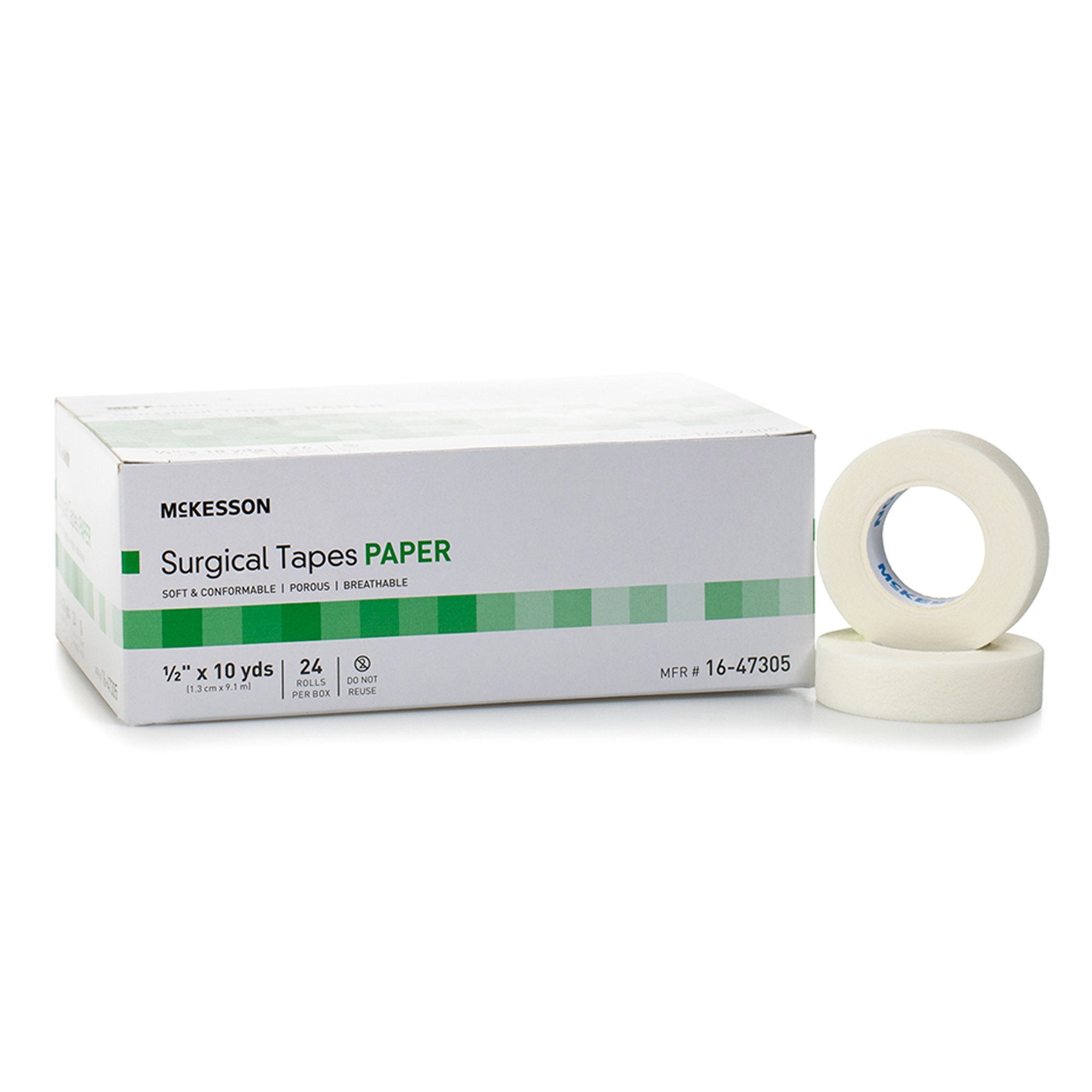McKesson Paper Medical Tape, 1/2 Inch x 10 Yard, White (24 Units)
