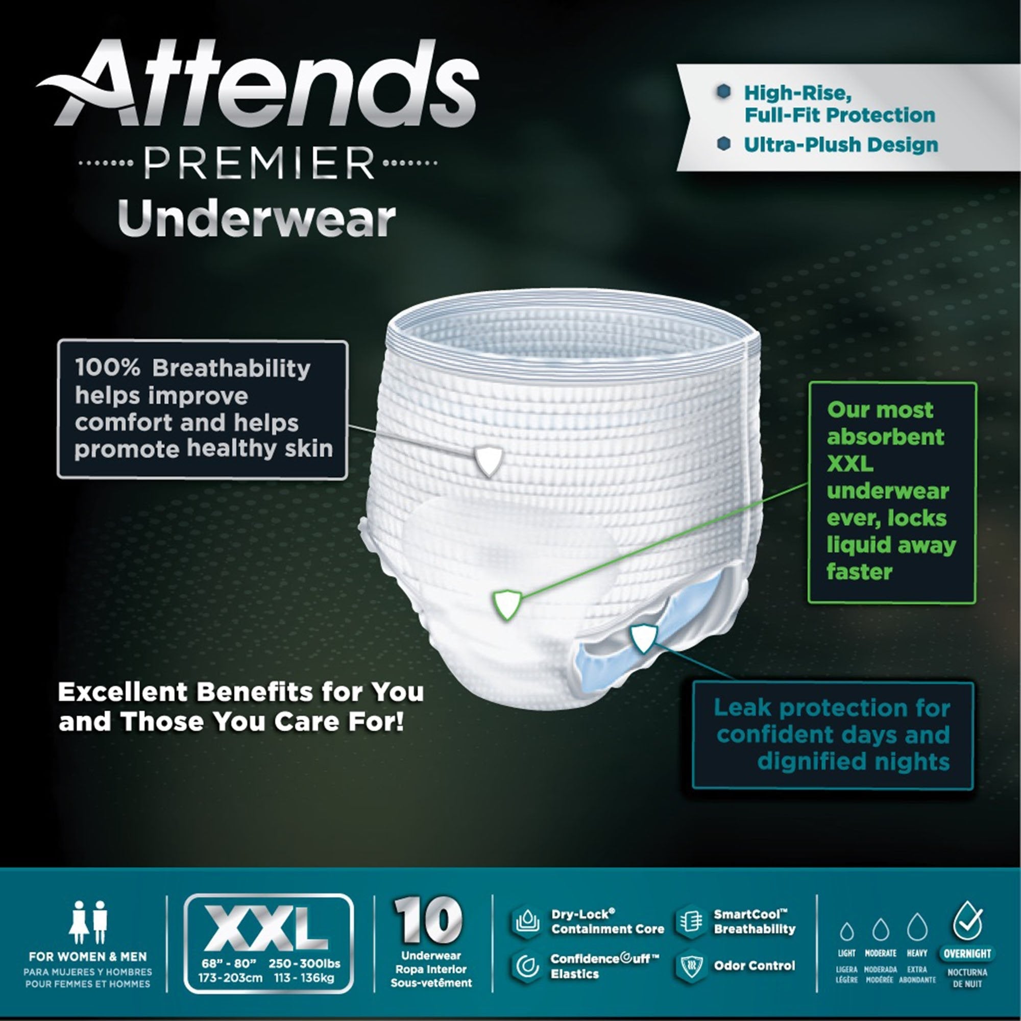 Attends® Premier Absorbent Underwear, 2X Large (10 Units)