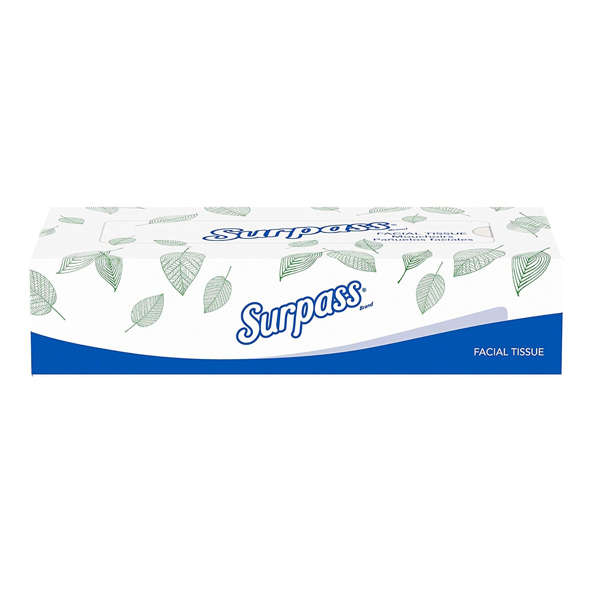 Surpass Eco-Friendly Facial Tissues, 2-Ply, 100ct Box - White (3000 Units Total)