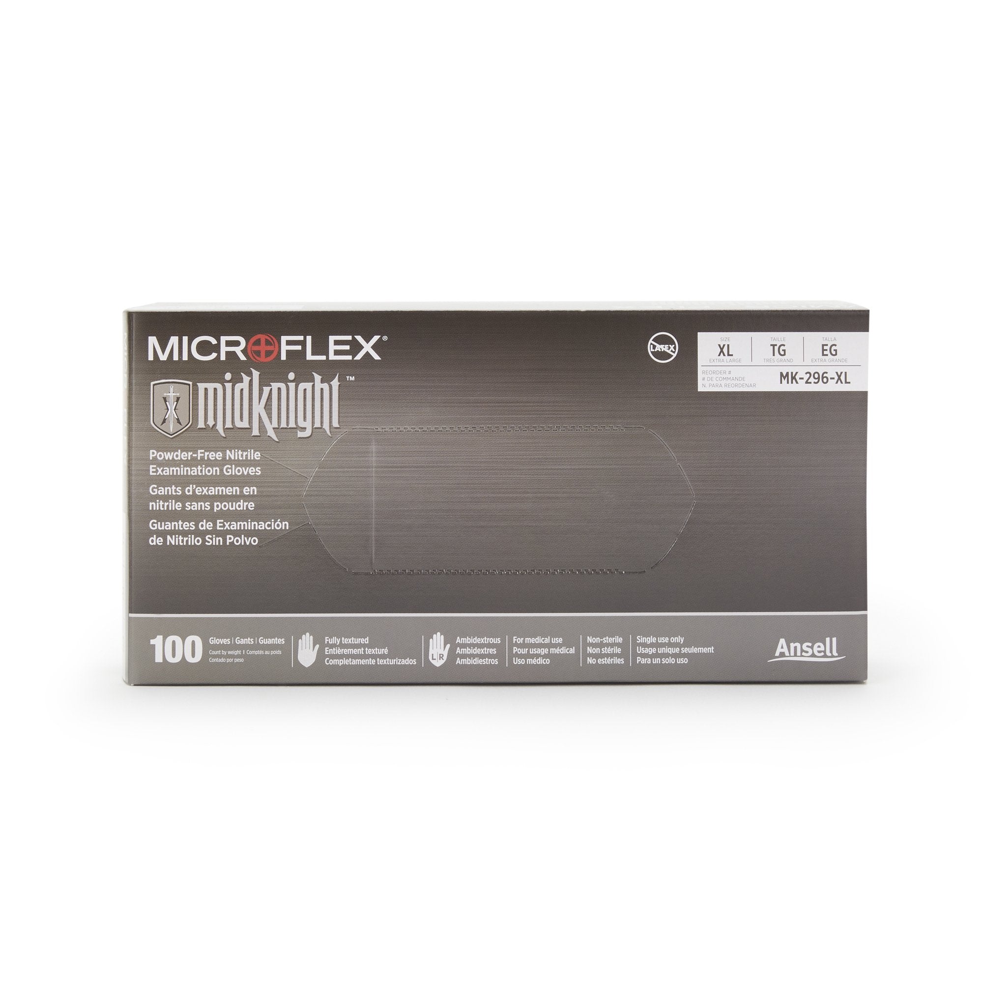 Microflex® MidKnight™ Exam Glove, Extra Large, Black (10 Units)