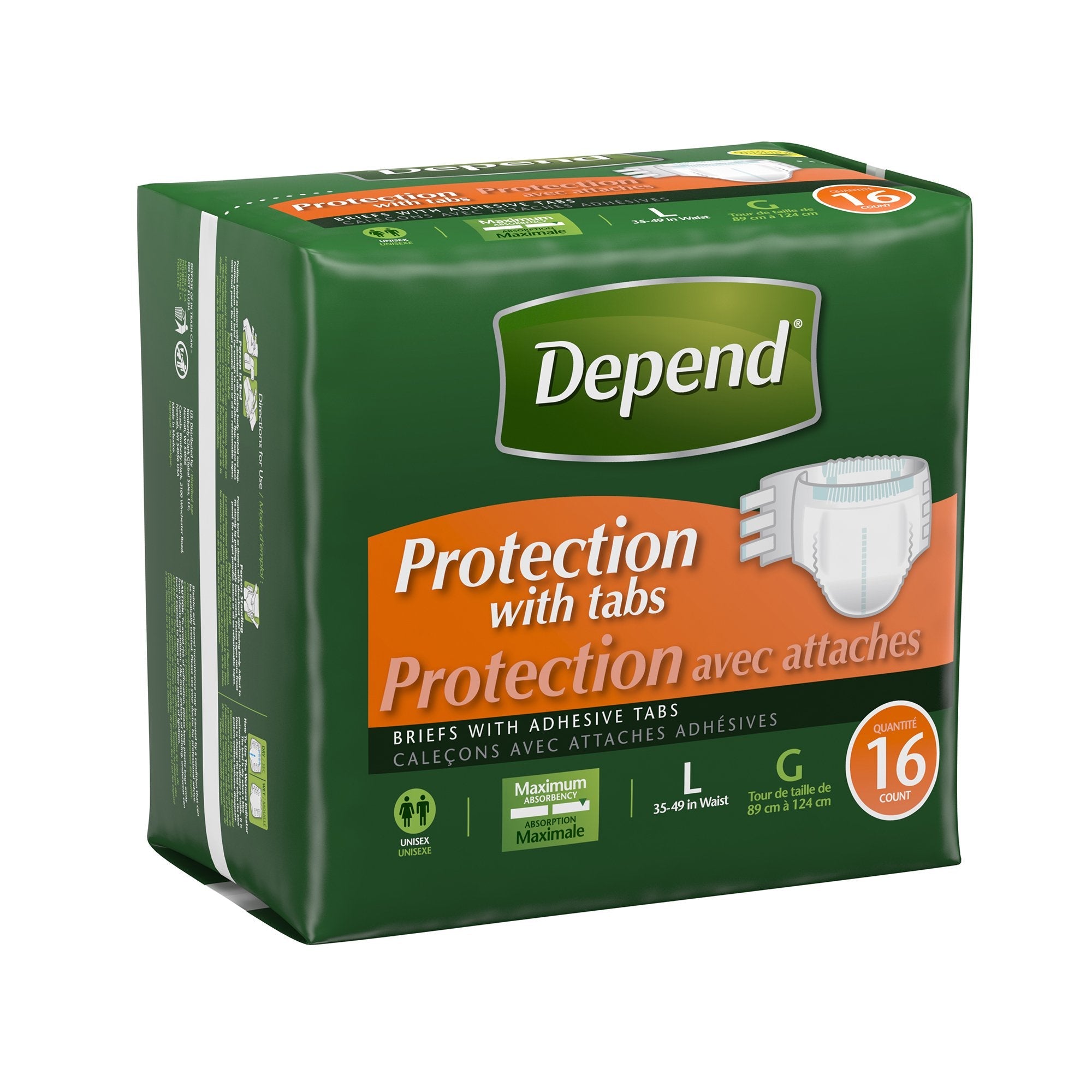 Depend® Maximum Incontinence Brief, Large (16 Units)