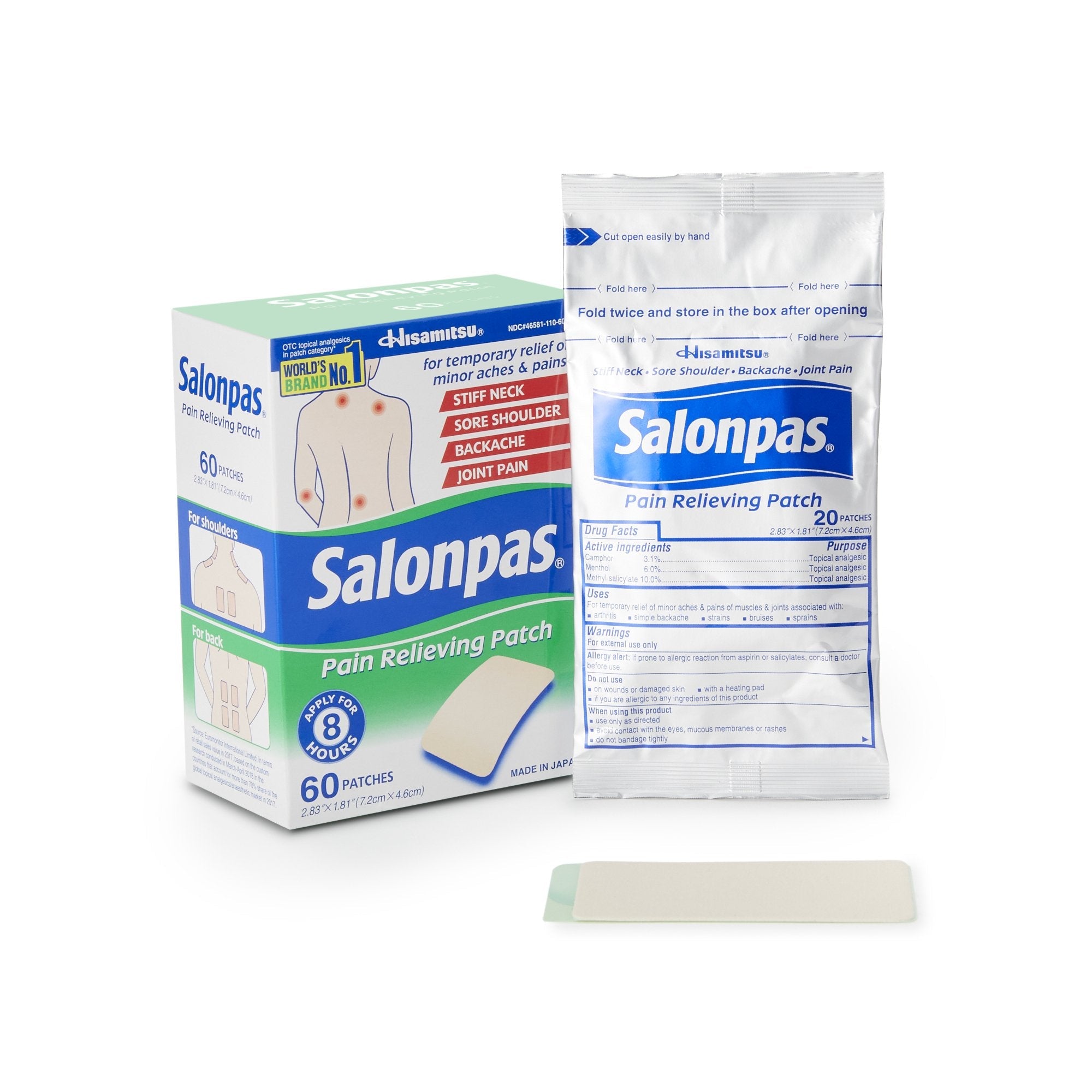 Salonpas® Camphor / Menthol / Methyl Salicylate Topical Pain Relief (60 Units)